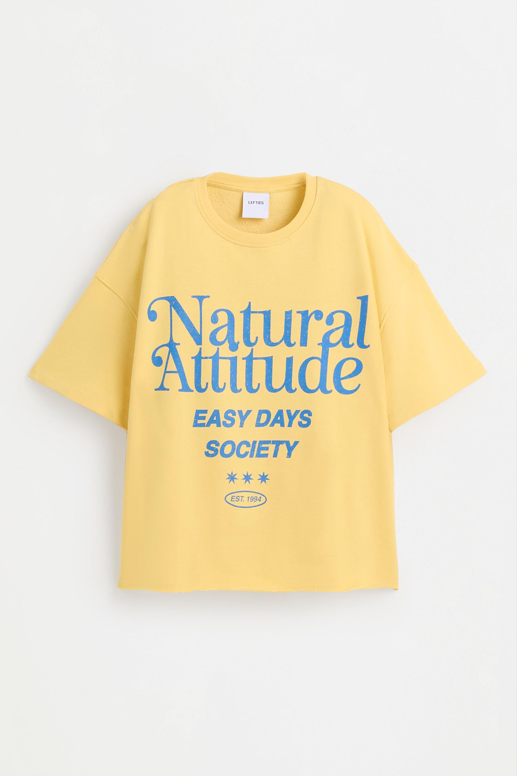 Printed short sleeve sweatshirt — PALE YELLOW