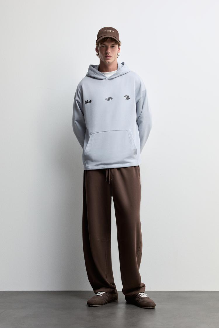 Barrel-fit tracksuit trousers — CHOCOLATE