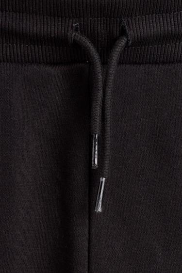 Plush barrel-leg cargo pants — BLACK 3
