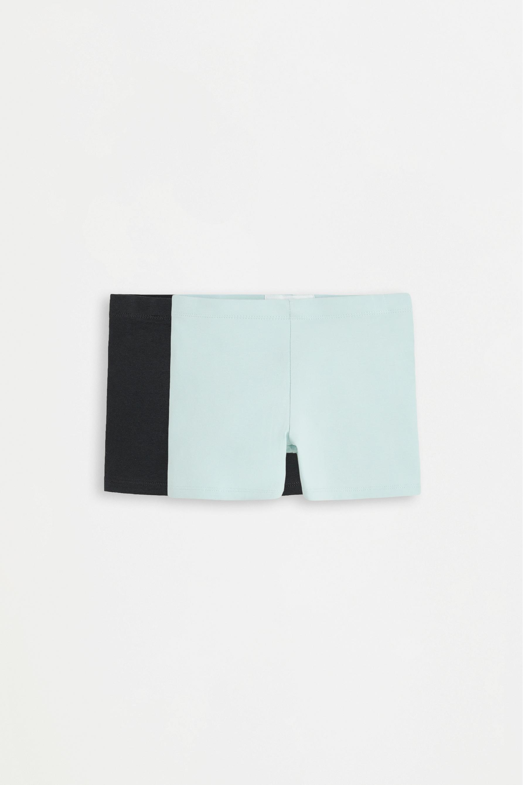 2-pack of plain short leggings — PALE TURQUOISE
