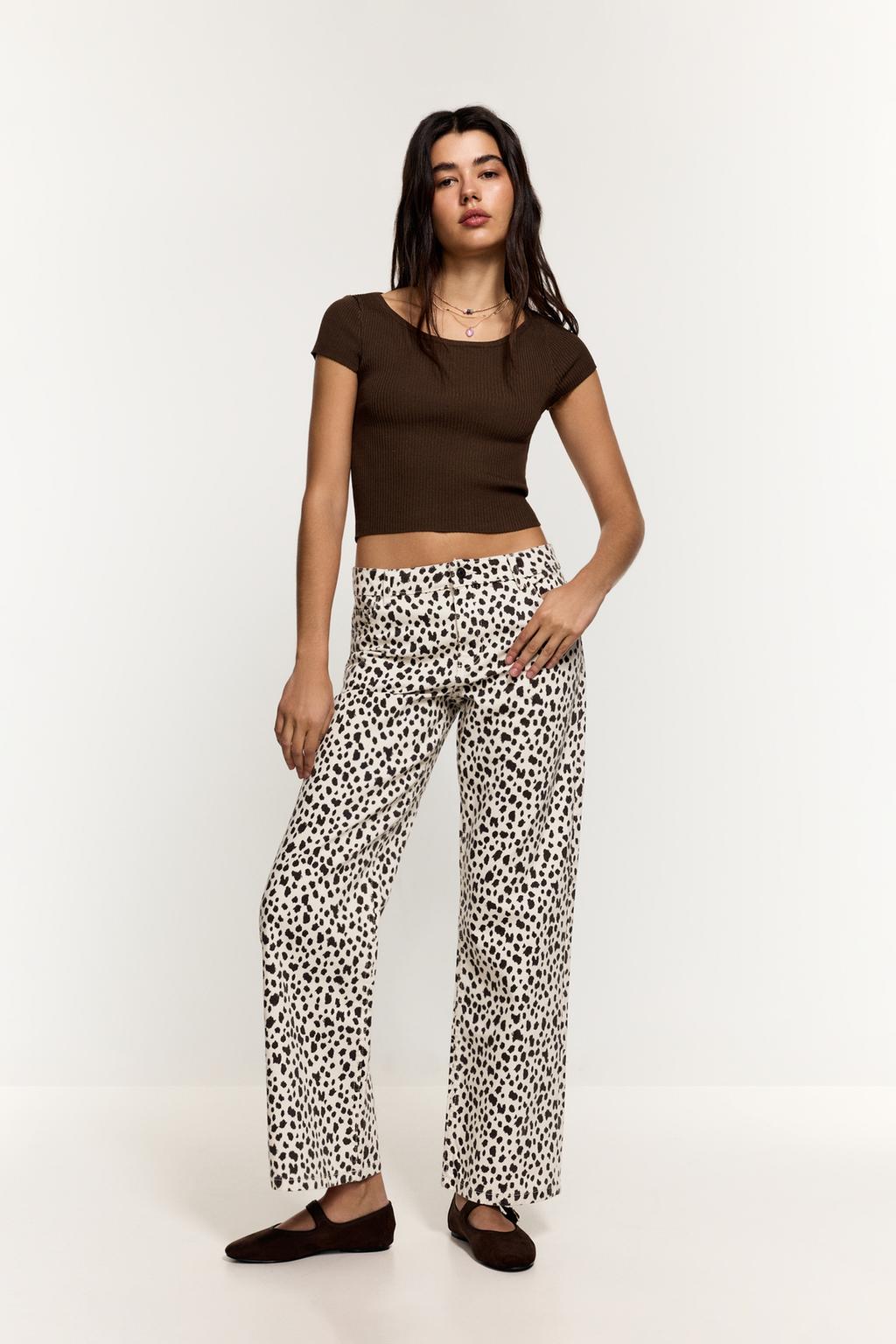 Printed straight jeans – Lefties – صورة المنتج