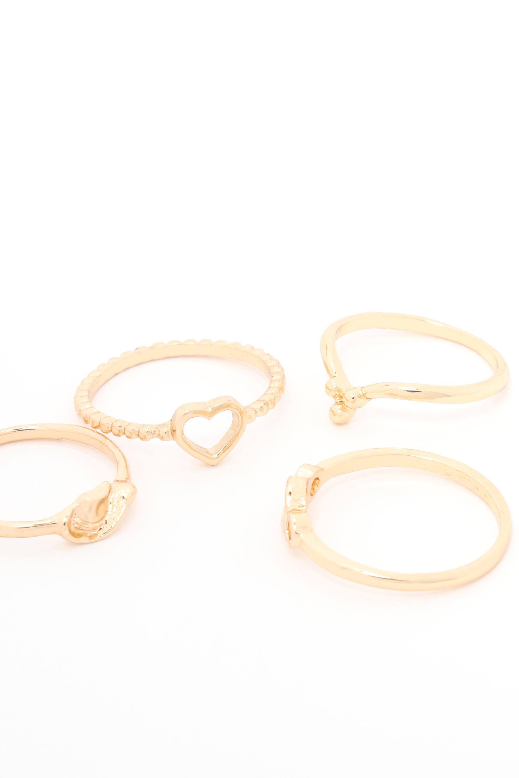 Pack of 12 assorted rings — GOLD