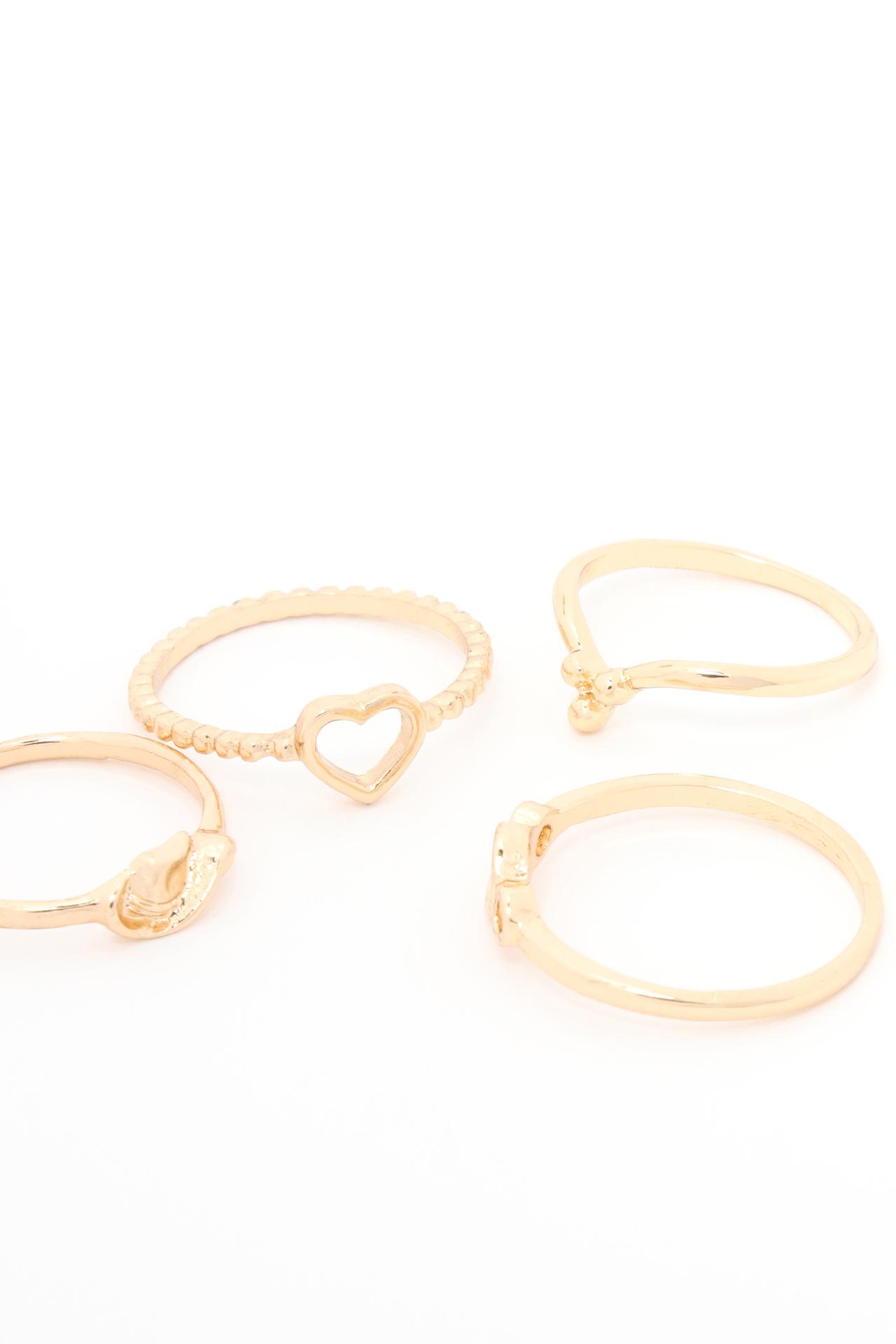 Pack of 12 assorted rings — GOLD