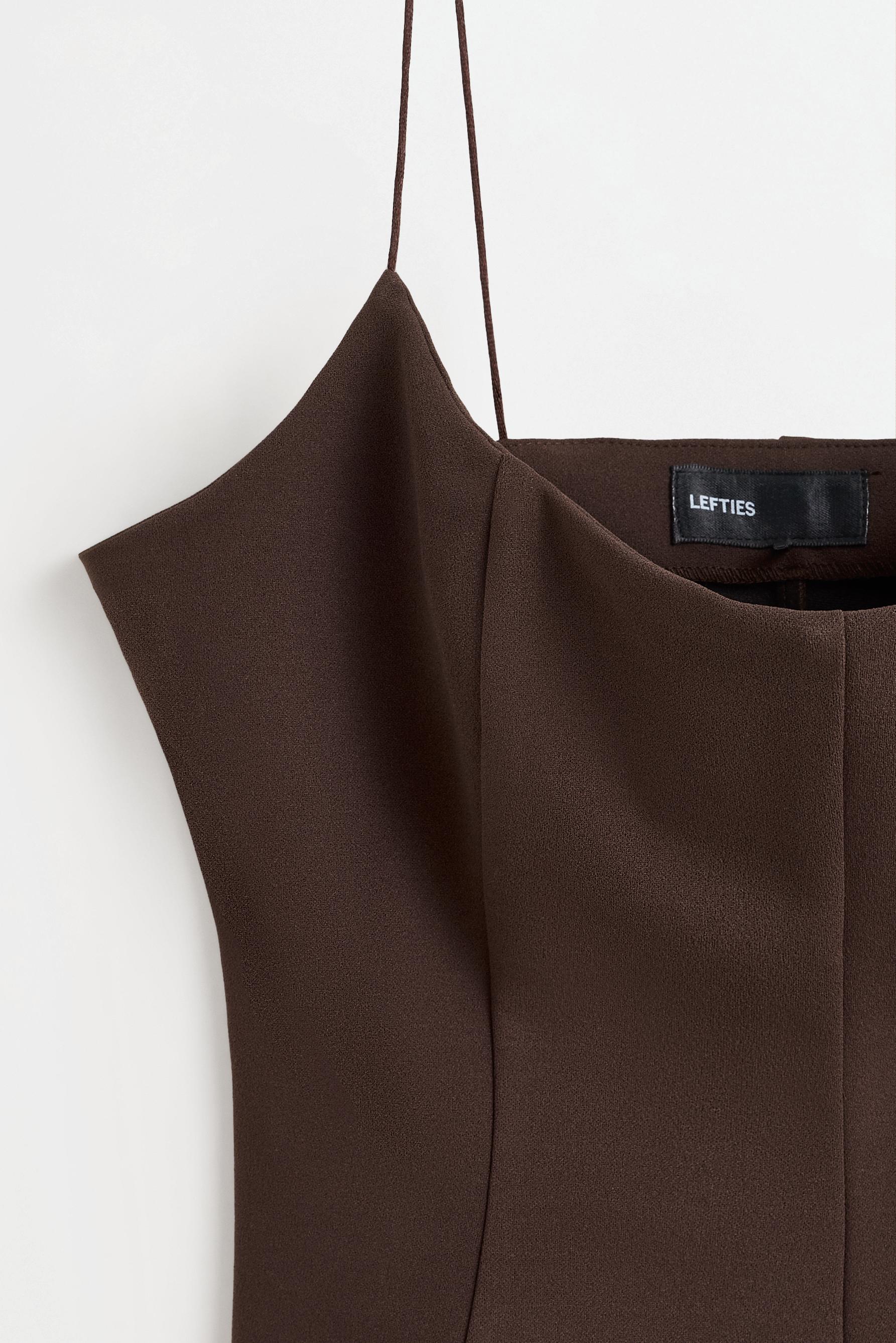 Thin strap bustier top — CHOCOLATE
