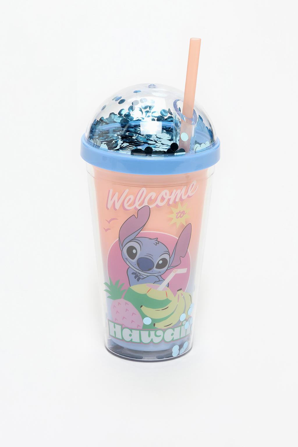 Stitch ©Disney shiny Hawaii tumbler with straw