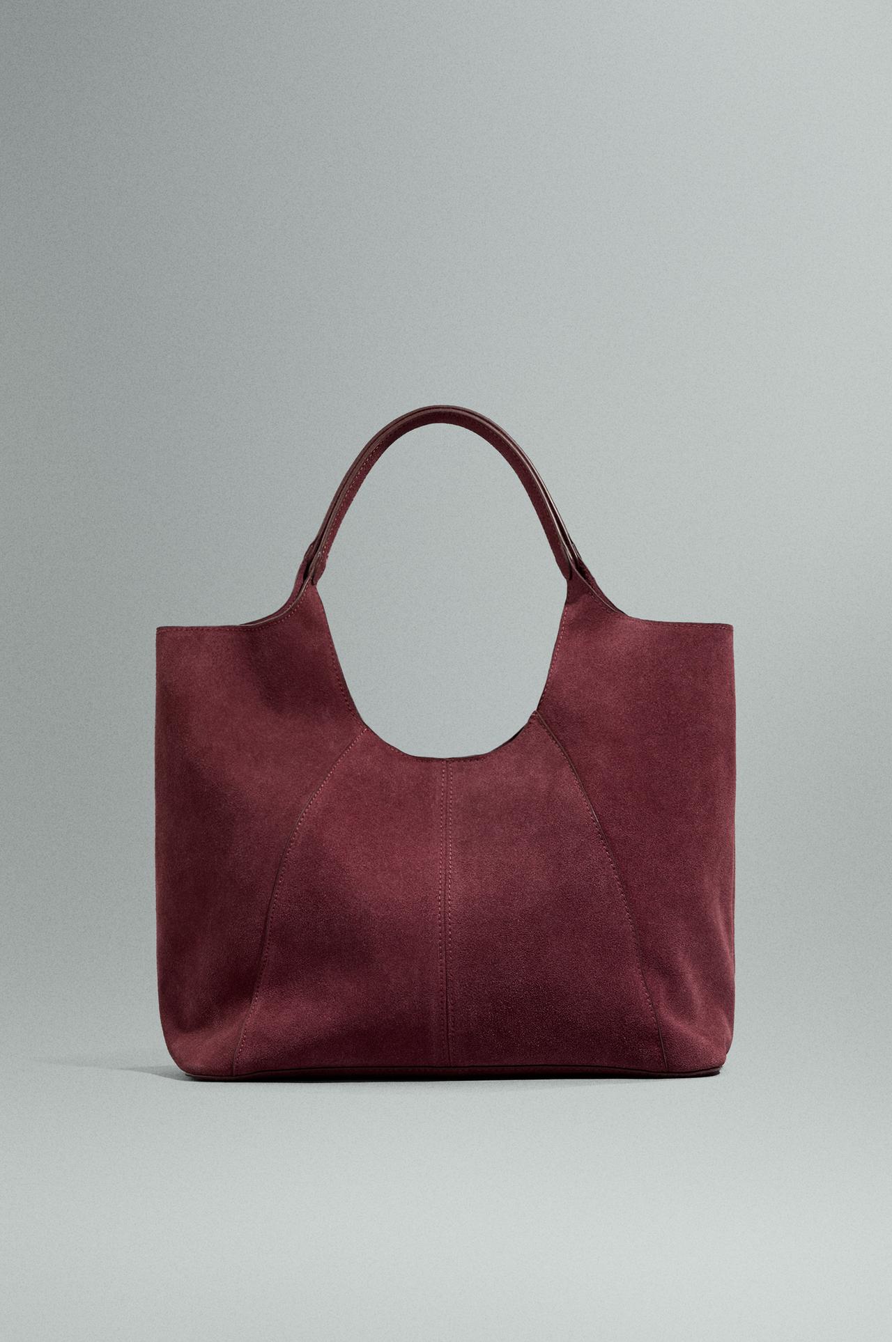Reconstituted leather bag — BURGUNDY