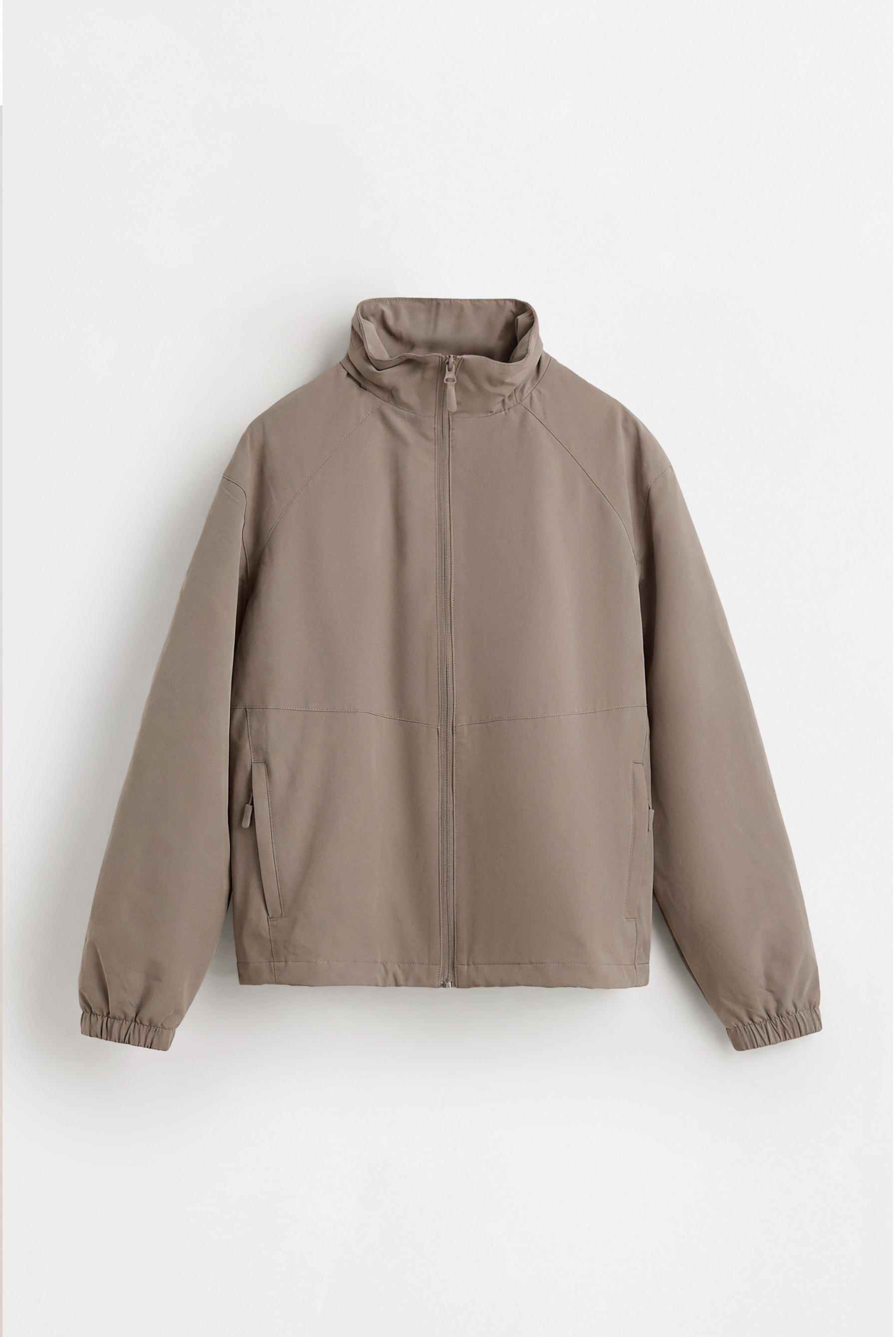 High neck windbreaker — VANILLA