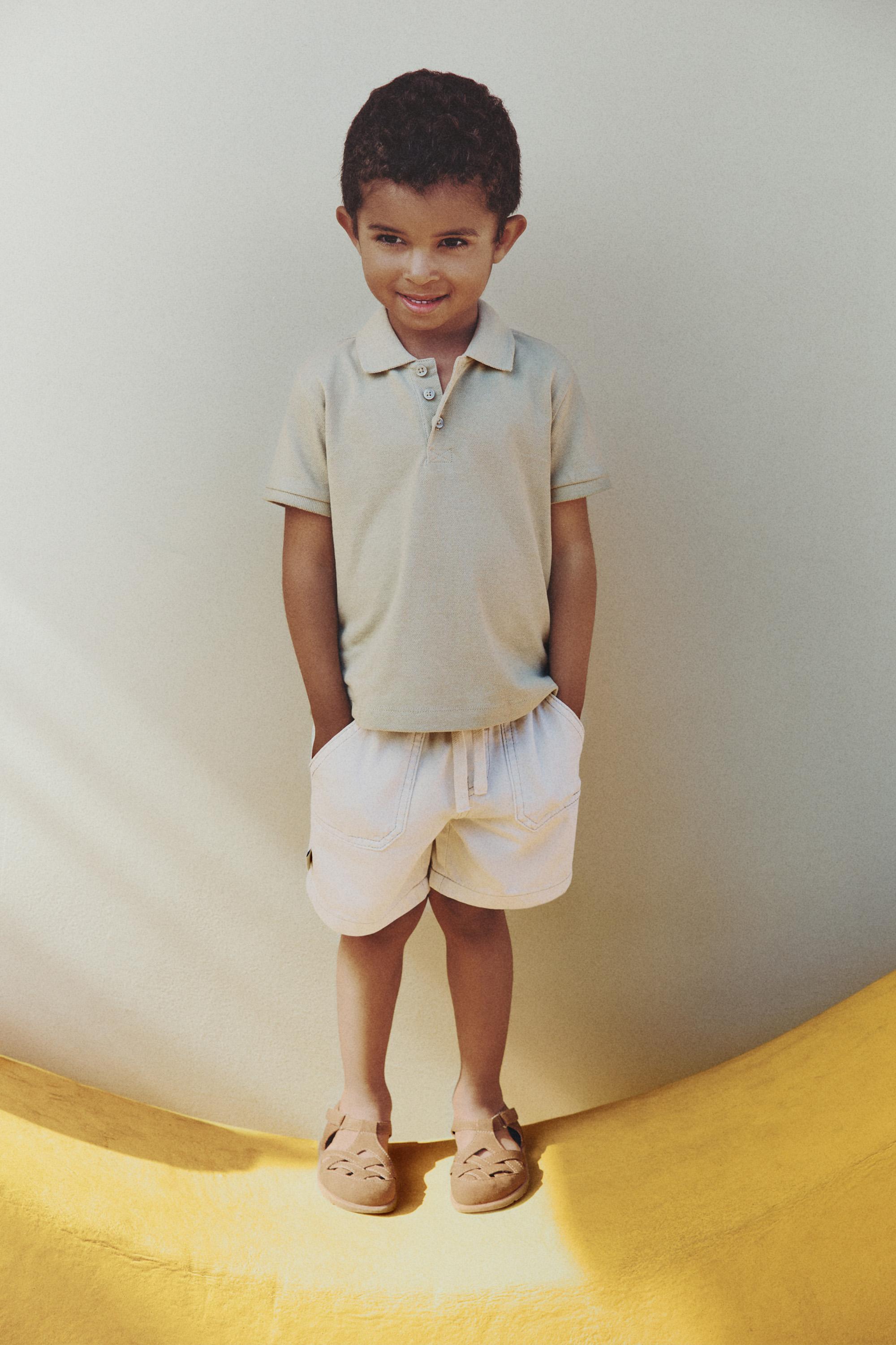 2-pack of plain polo shirts — KHAKI