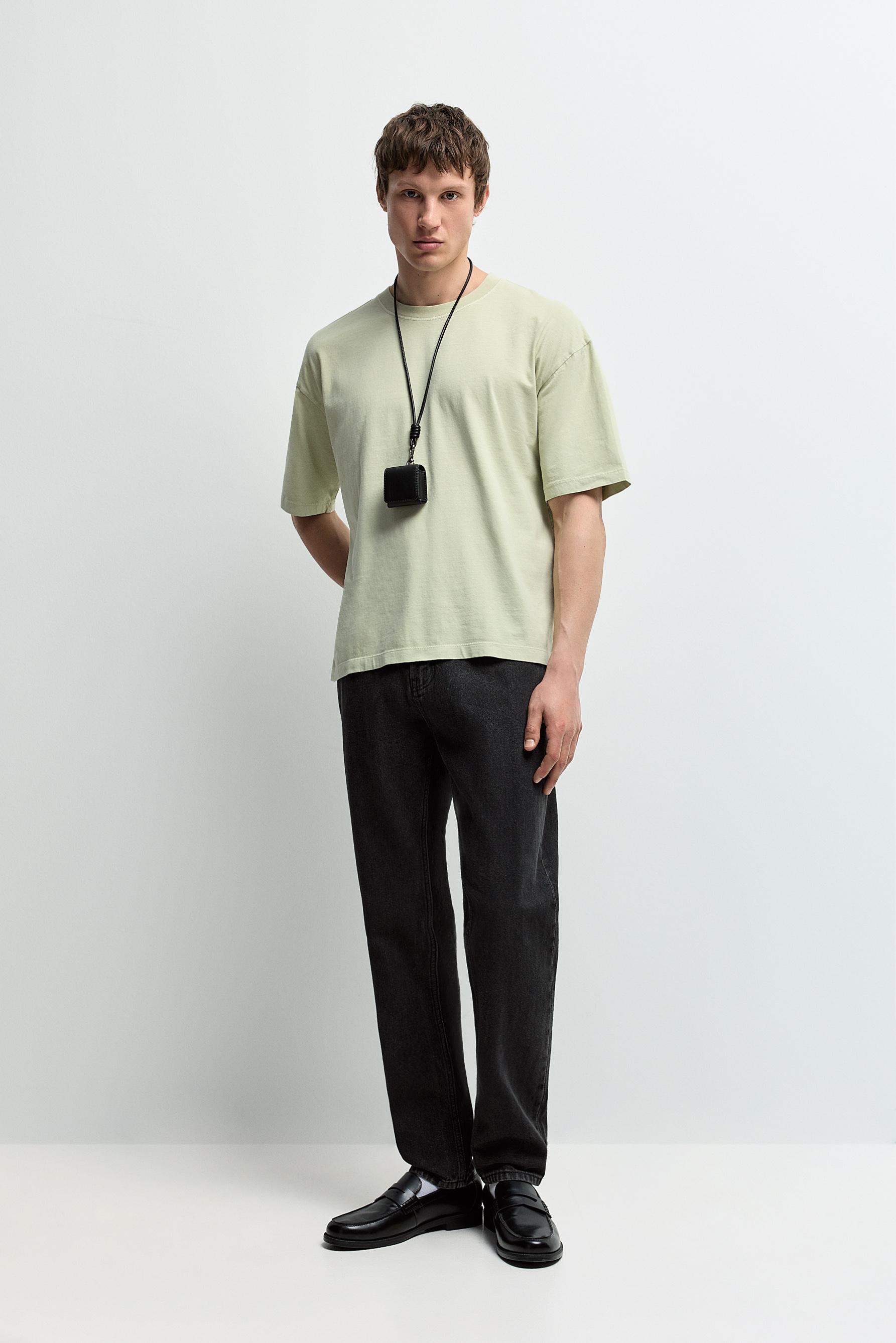 Faded-effect T-shirt — PISTACHIO GREEN