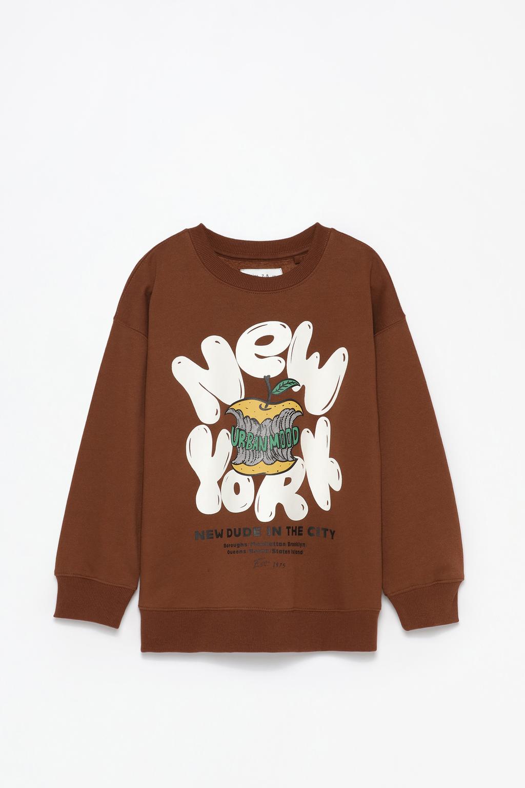 Printed plush sweatshirt