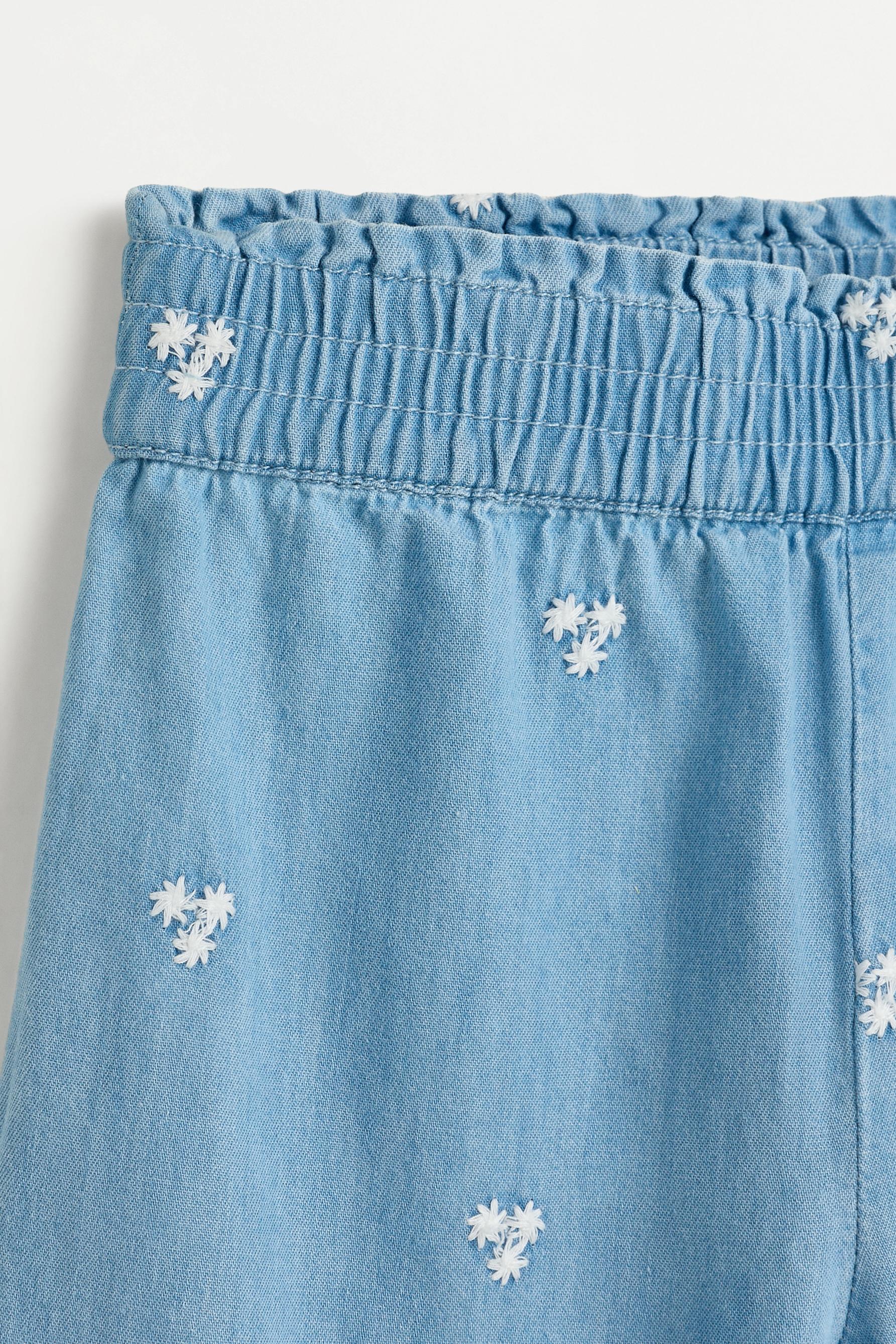 Embroidered denim trousers — PALE BLUE