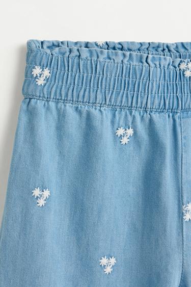 Embroidered denim trousers — PALE BLUE 3
