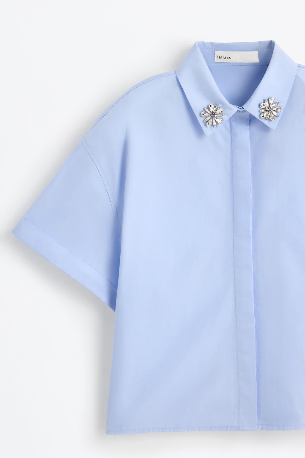 Bejewelled poplin shirt