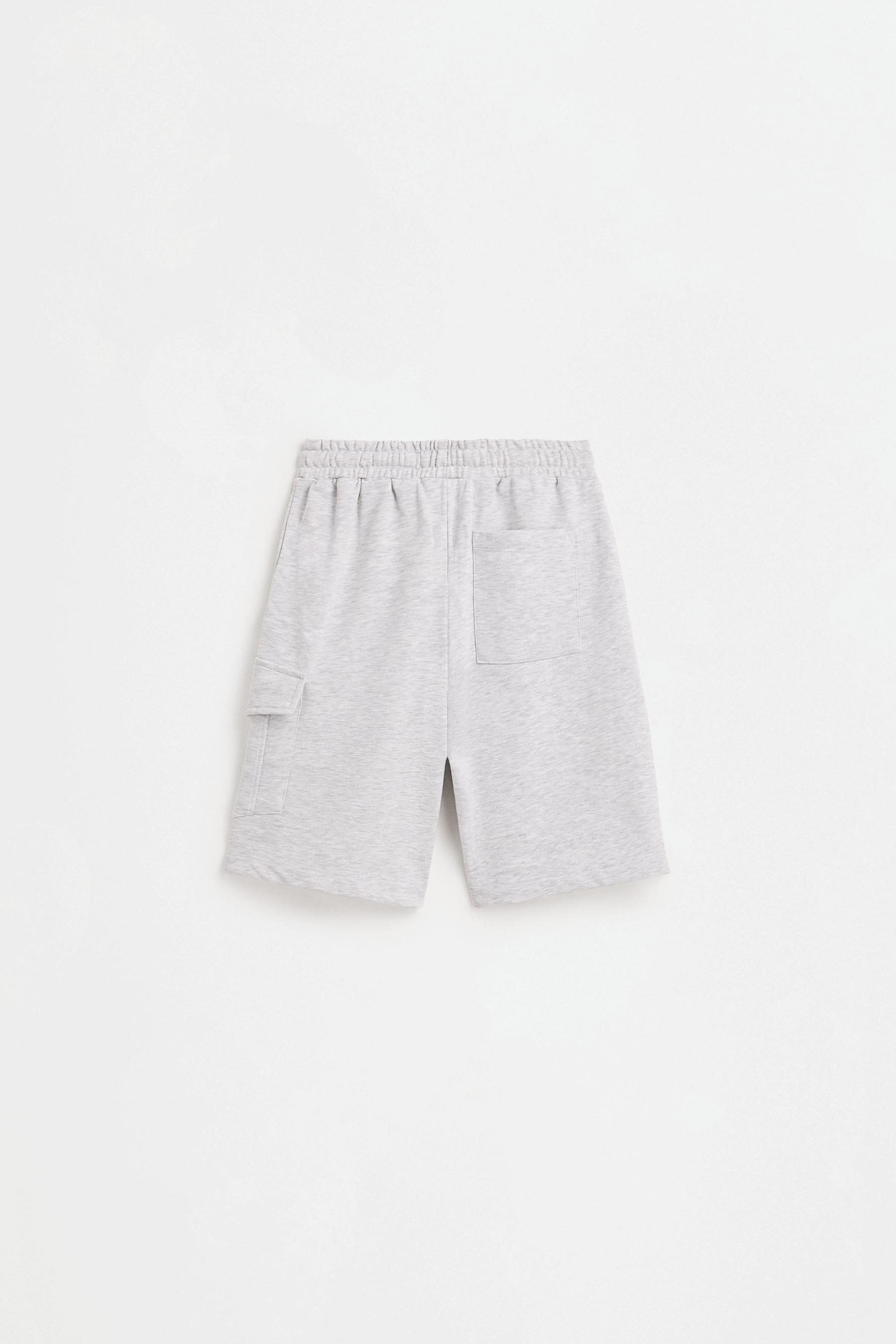 Plush cargo Bermuda shorts — GREY MARL