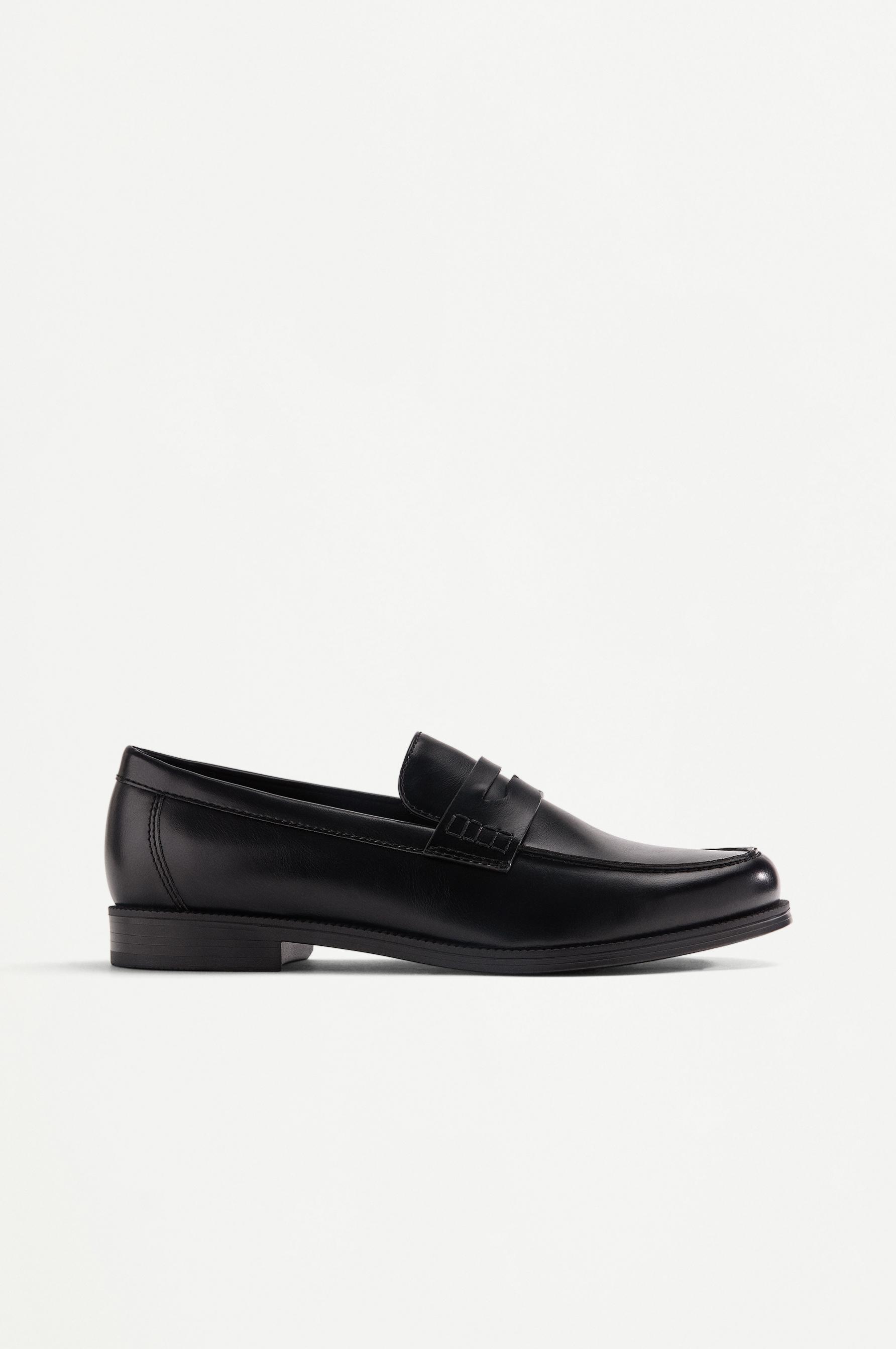 Tailored Penny Loafers — BLACK