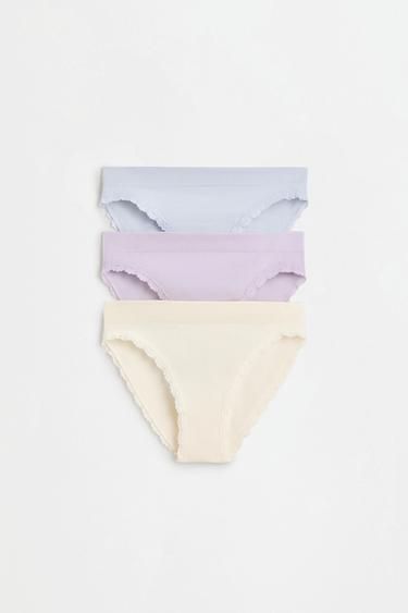 Floral lace briefs (3-pack) — ECRU 1