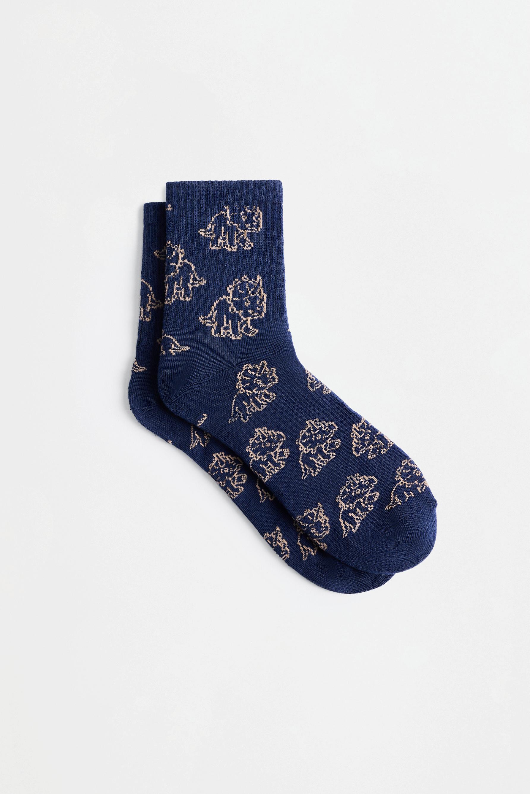 Dinosaur Ankle Socks (7-Pack) — GREY MARL