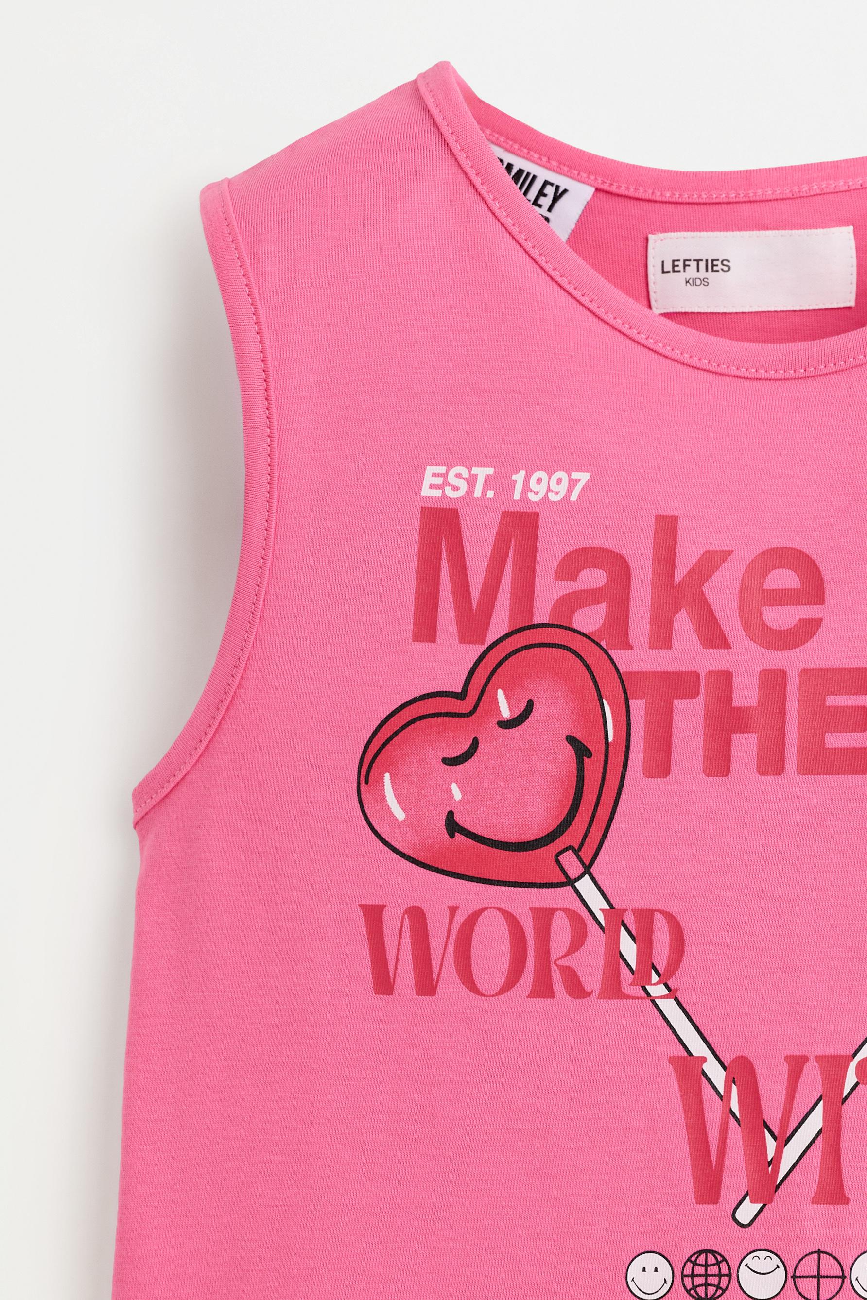 SmileyWorld® Sleeveless T-shirt — PINK
