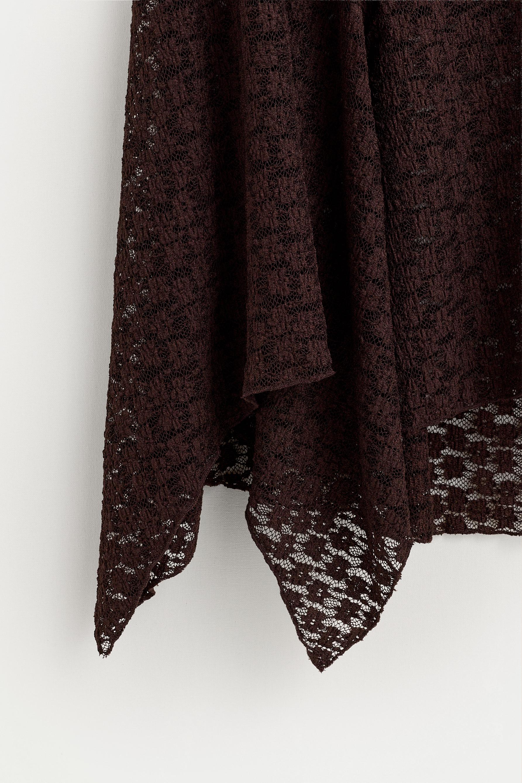 Lace midi skirt — CHOCOLATE