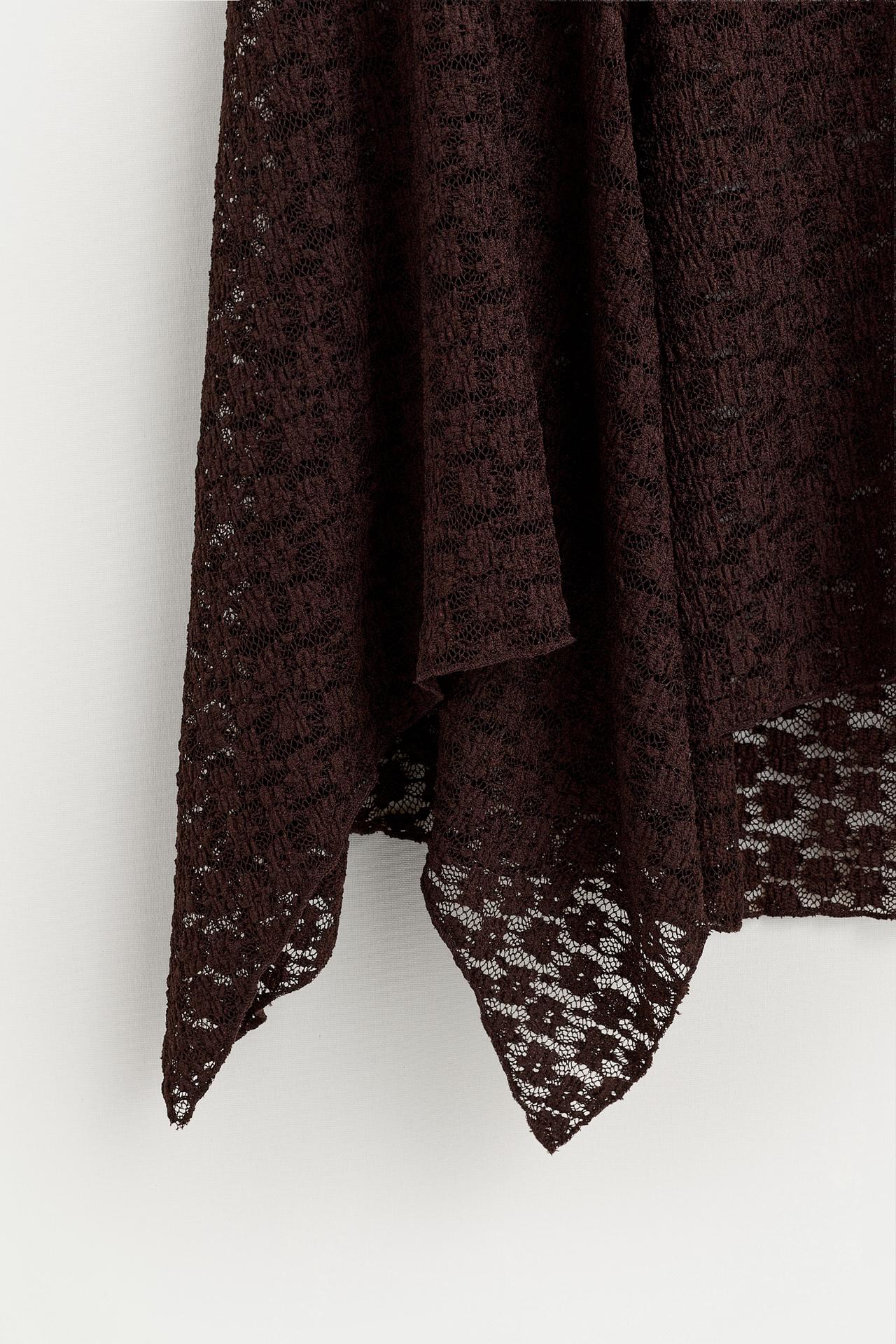 Lace midi skirt — CHOCOLATE