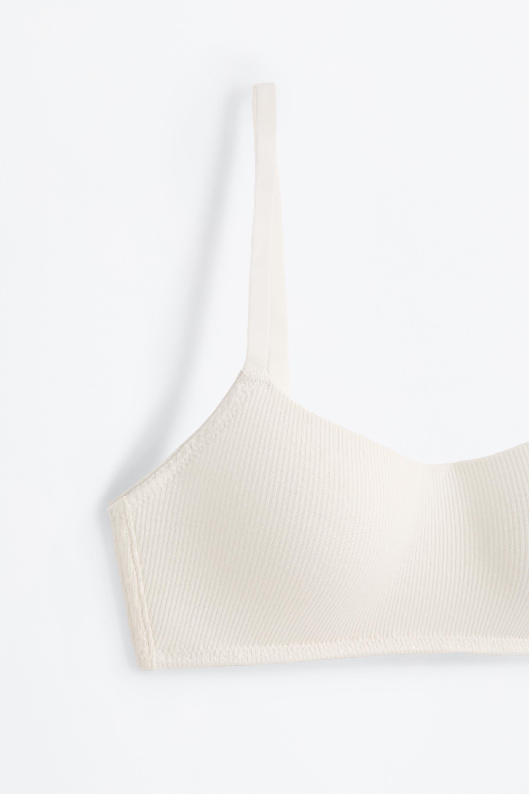 Ribbed pre-shaped bra — WHITE