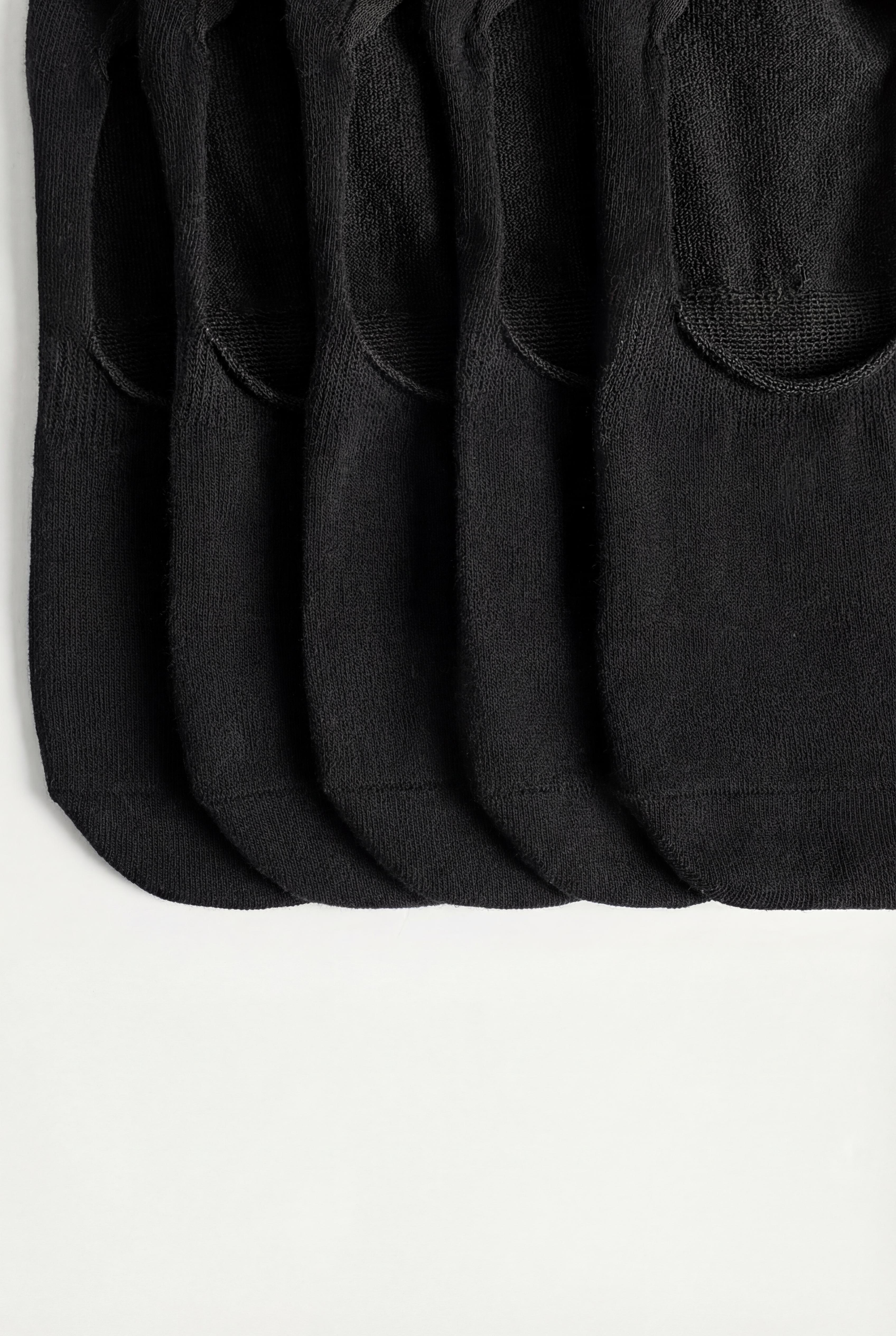 Basic No-Show Socks (5-Pack) — BLACK