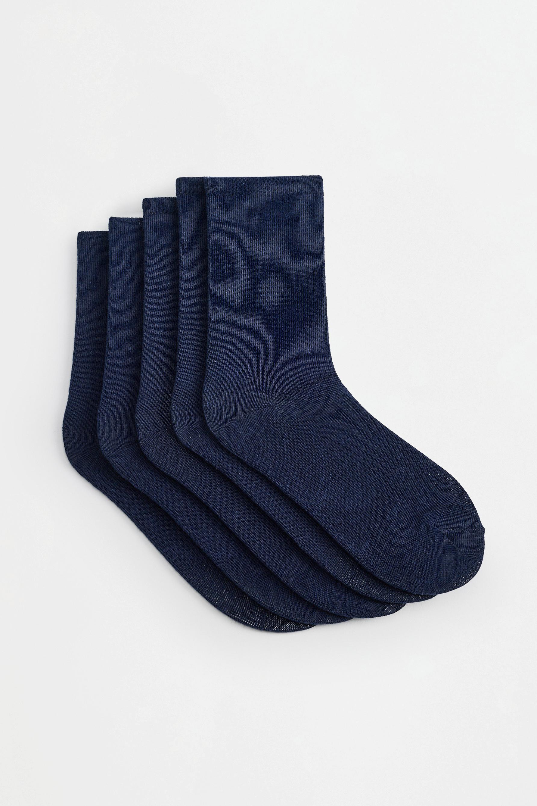 Plain long socks (10-pack) — NAVY