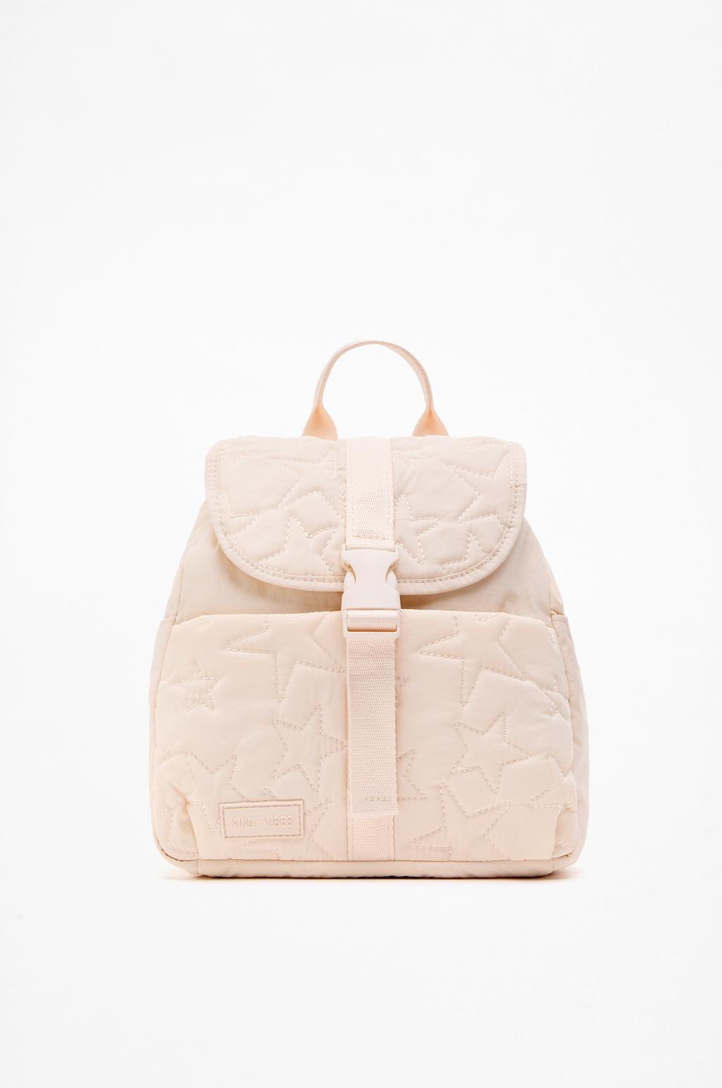 Quilted heart nylon backpack