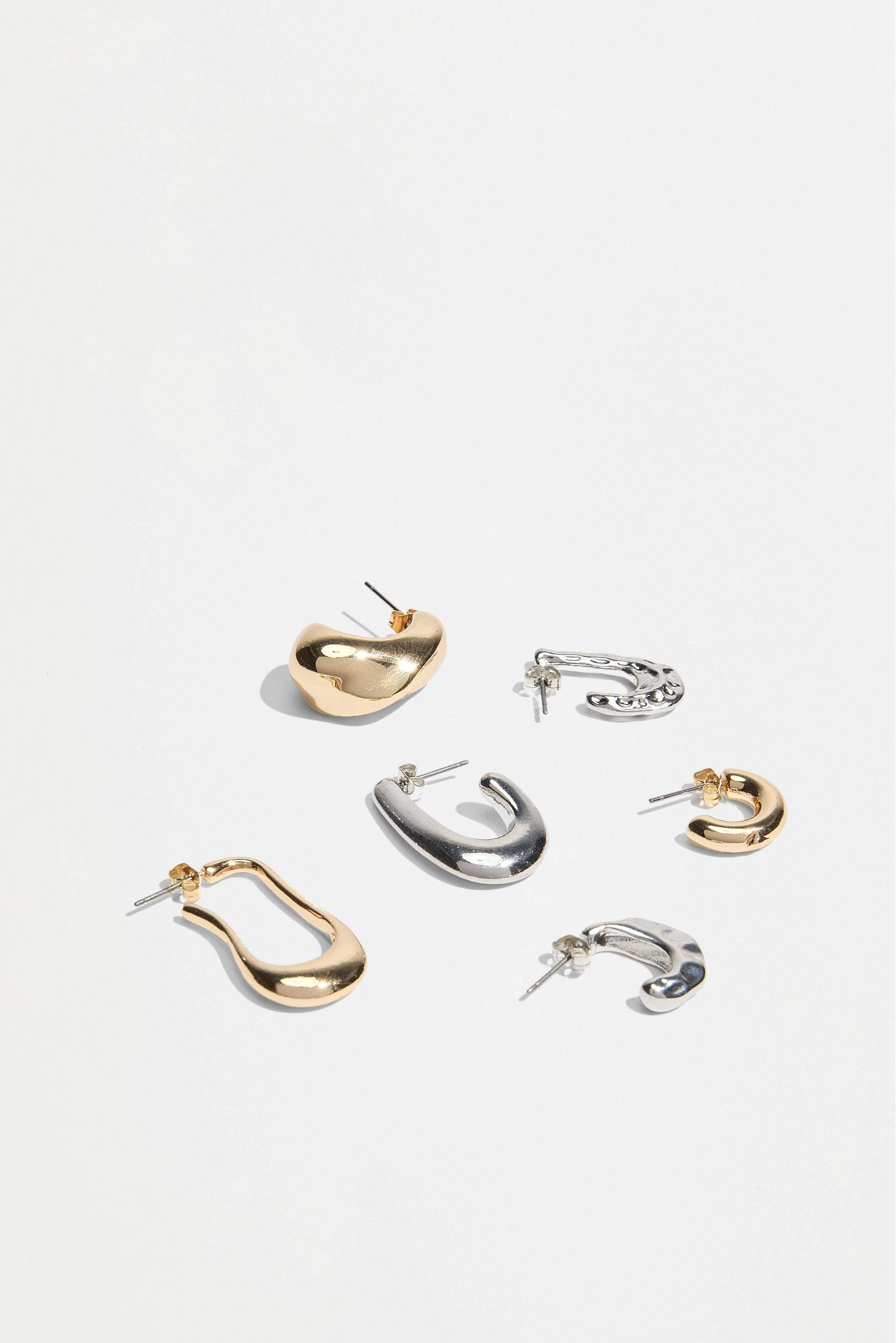 Mismatched earrings (6-Pack) — GOLD - SILVER