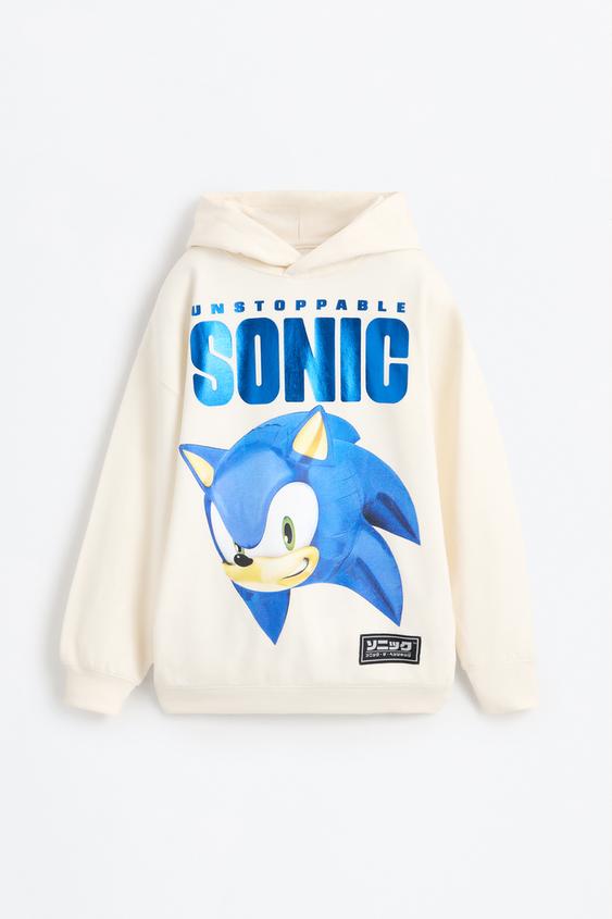 SEGA Big Sonic The Hedgehog Shadow Costume Zip Up Fleece Hoodie-Boys 4-20