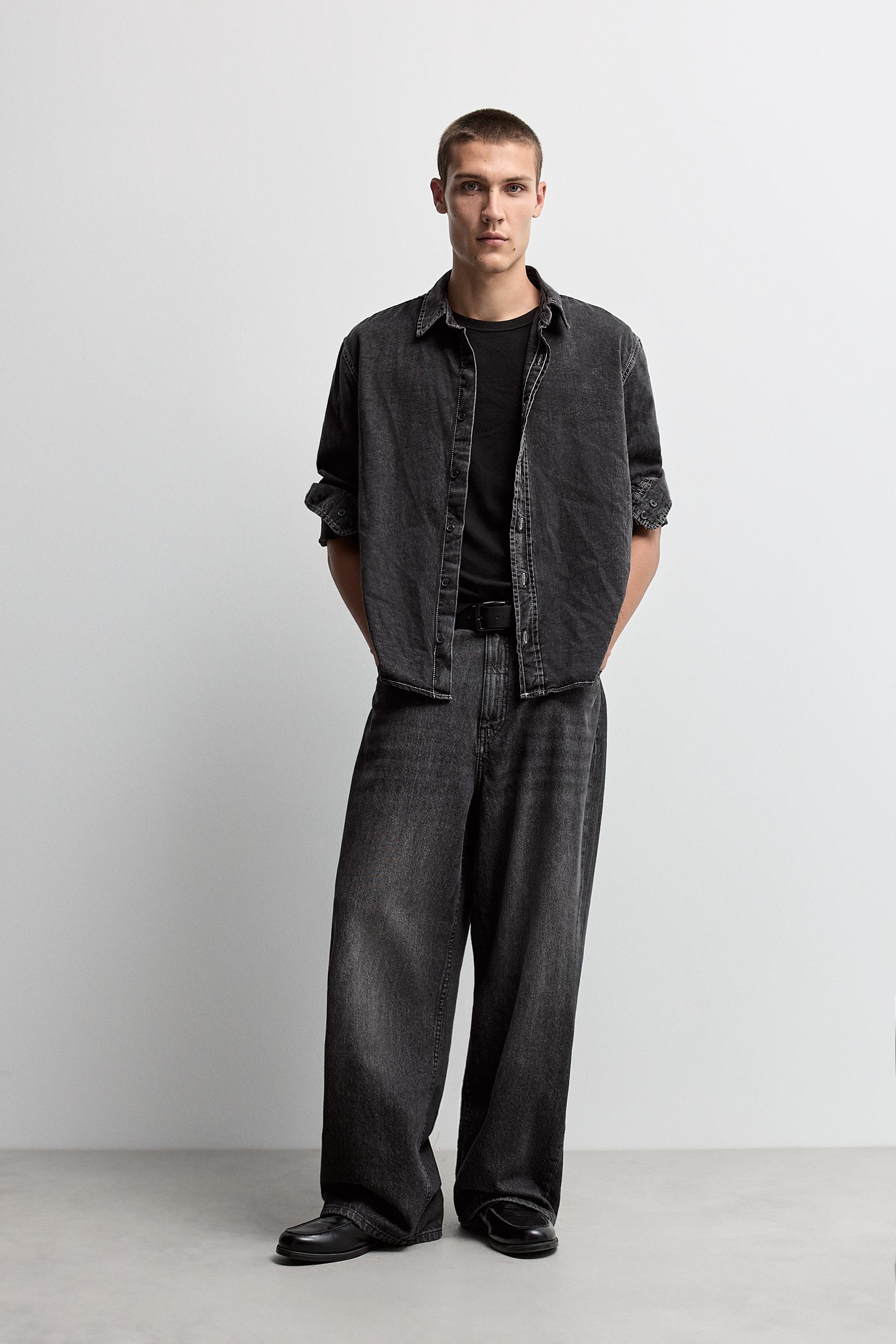 Wide-leg jeans — FADED BLACK