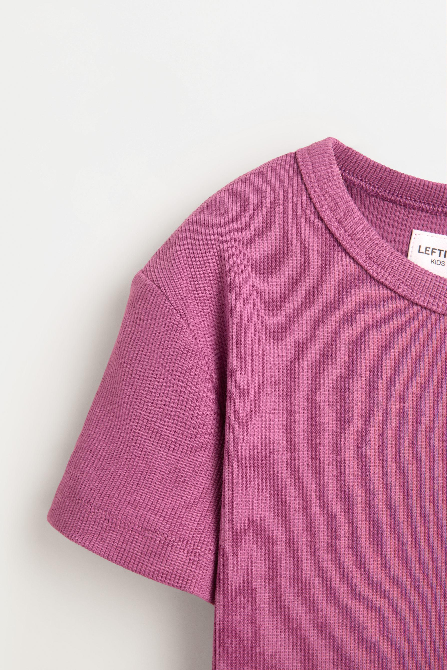 Ribbed T-shirt and trousers set — PURPLE