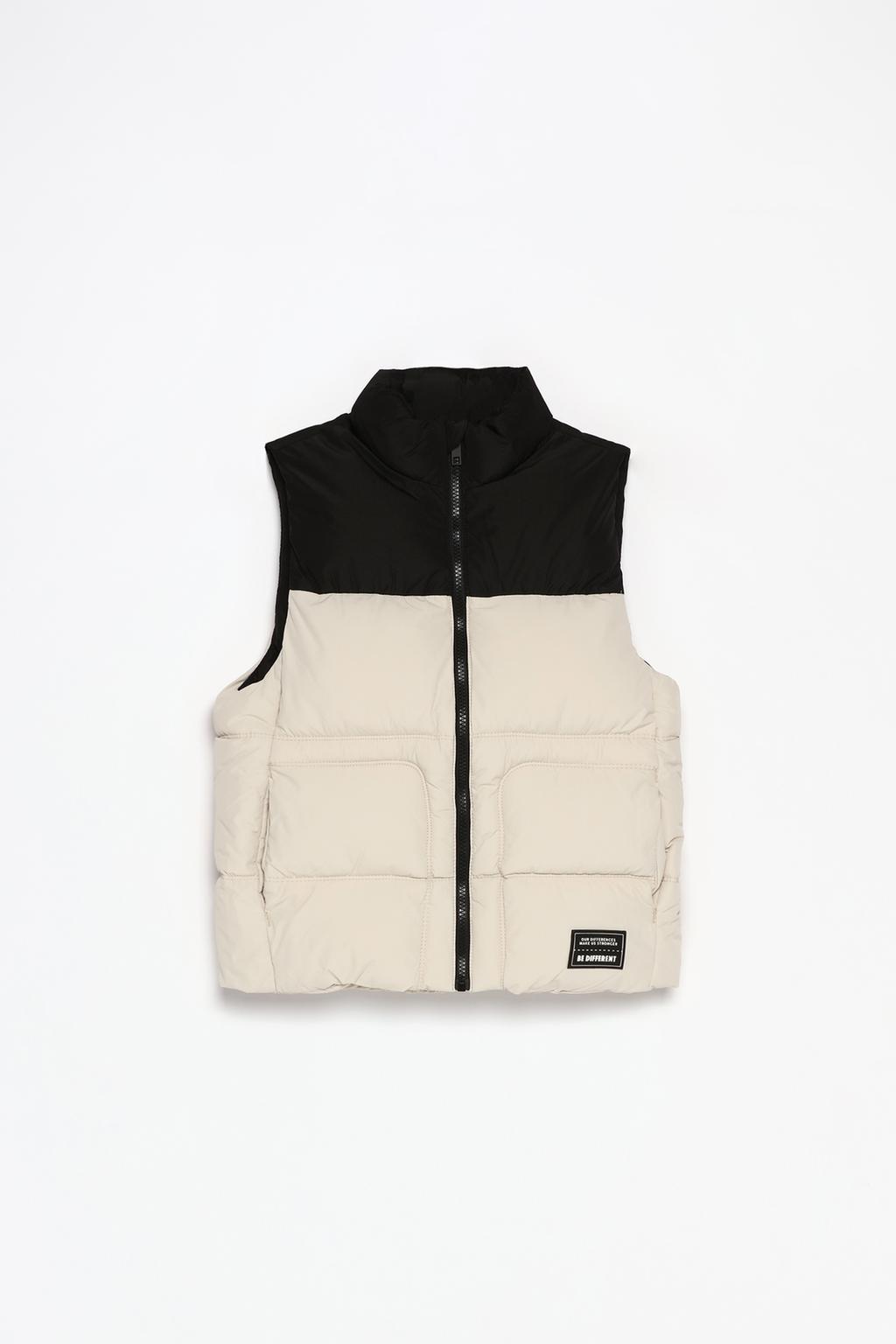 Colour block padded gilet