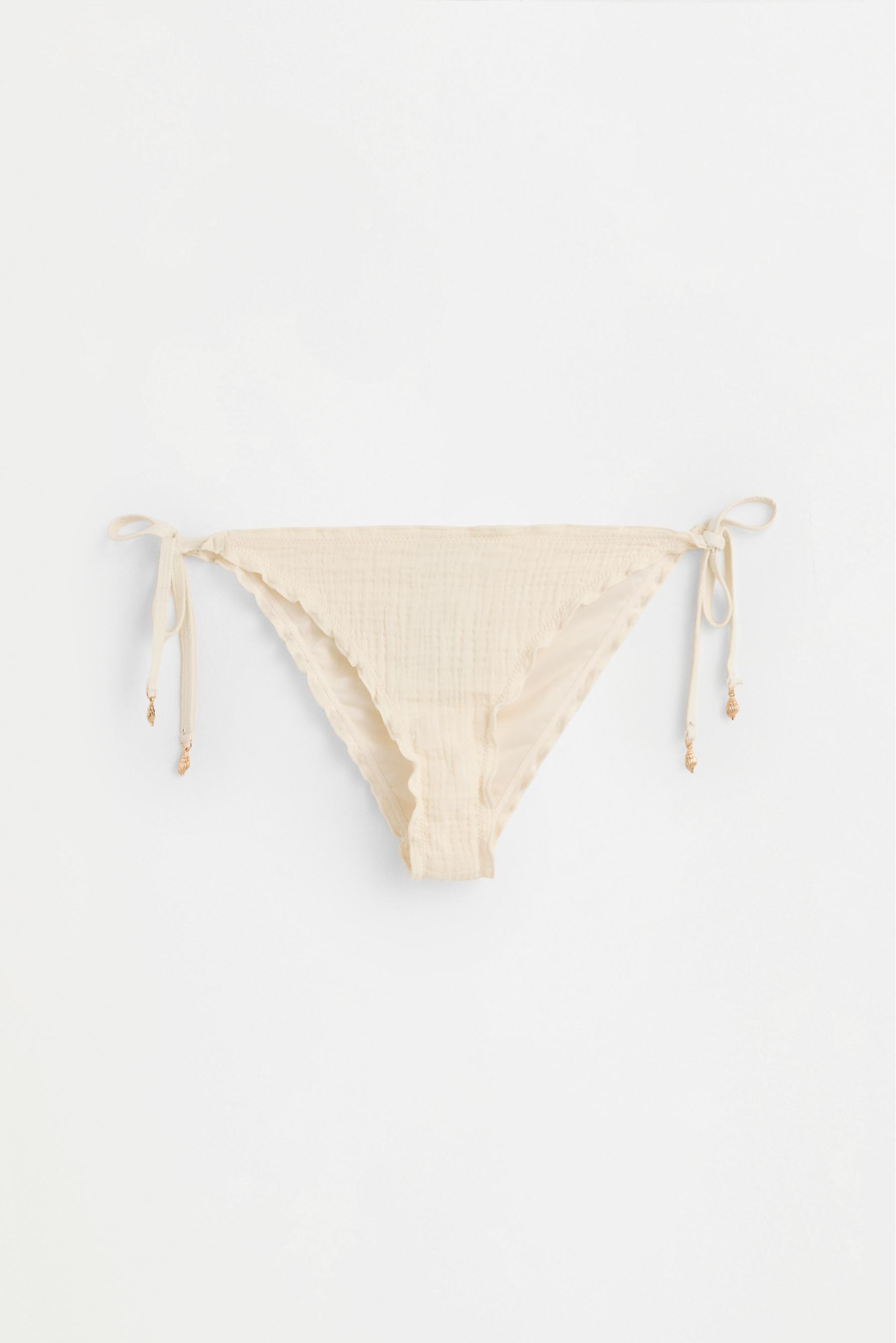 Wavy Charm Brazilian Bikini Bottom — ECRU