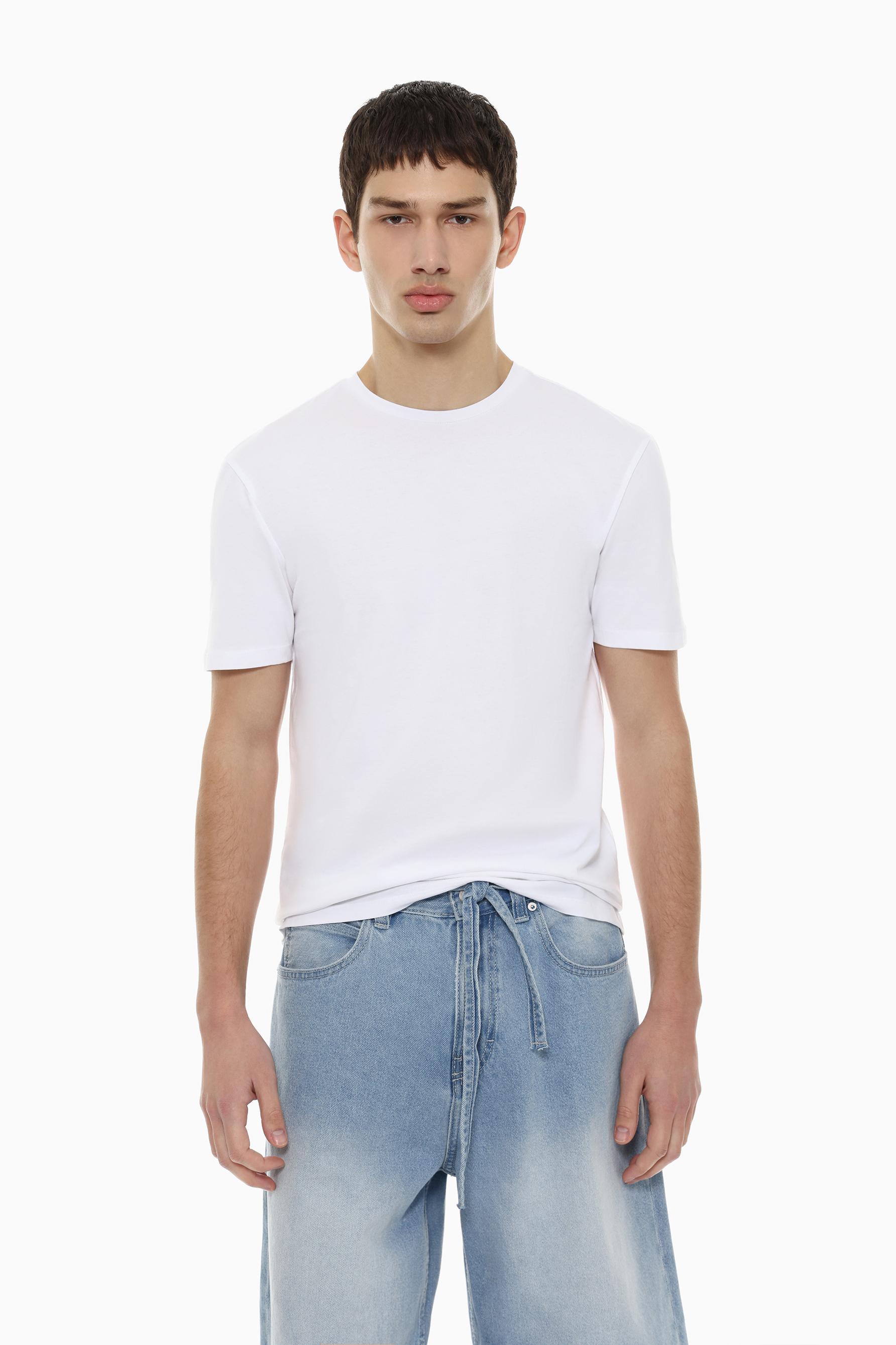 Soft slim fit T-shirt — WHITE