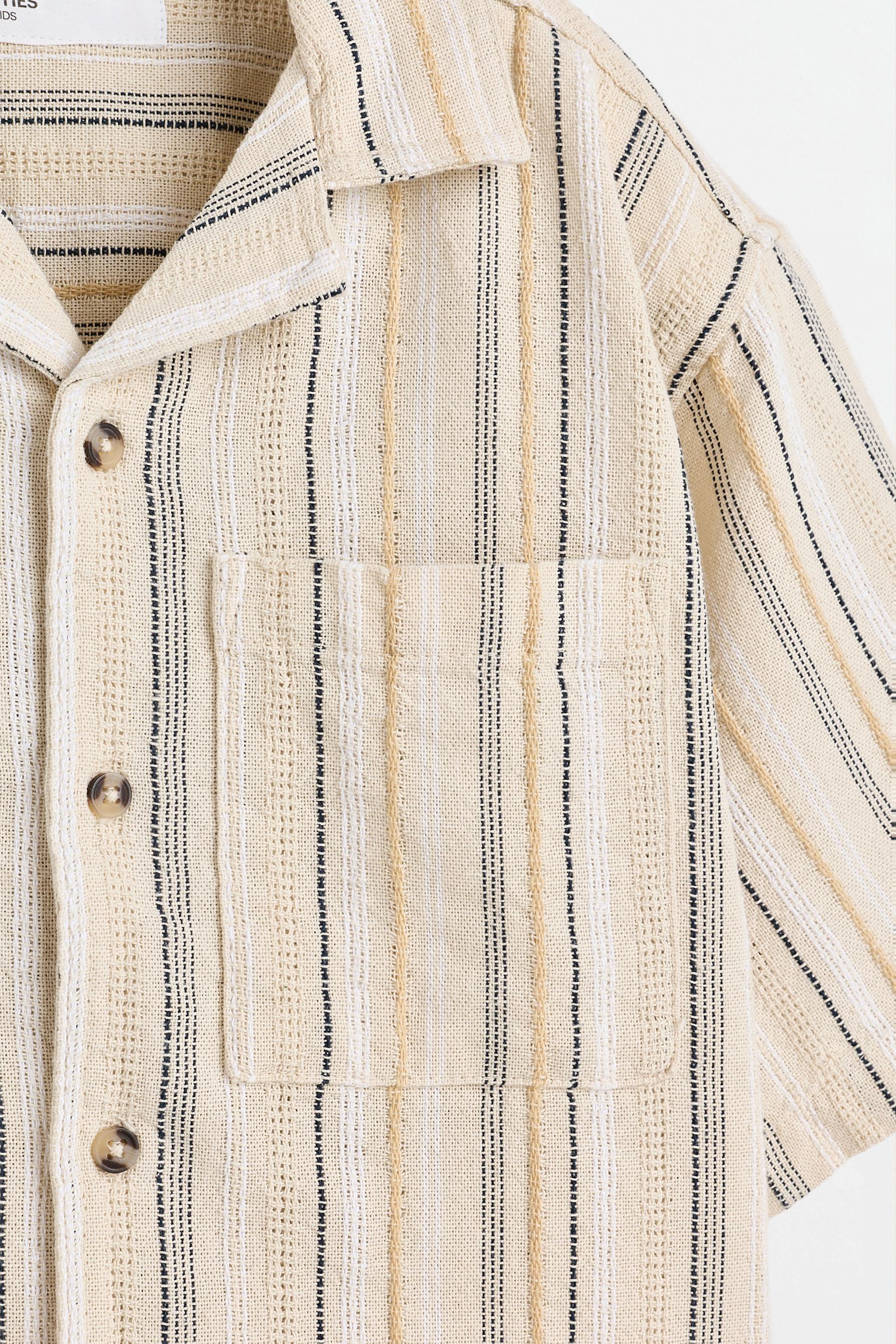 Textured resort shirt — BEIGE