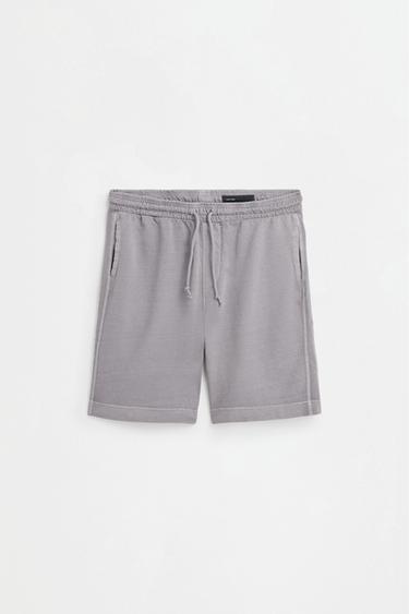 Faded-effect tracksuit Bermuda shorts — MEDIUM GREY 6
