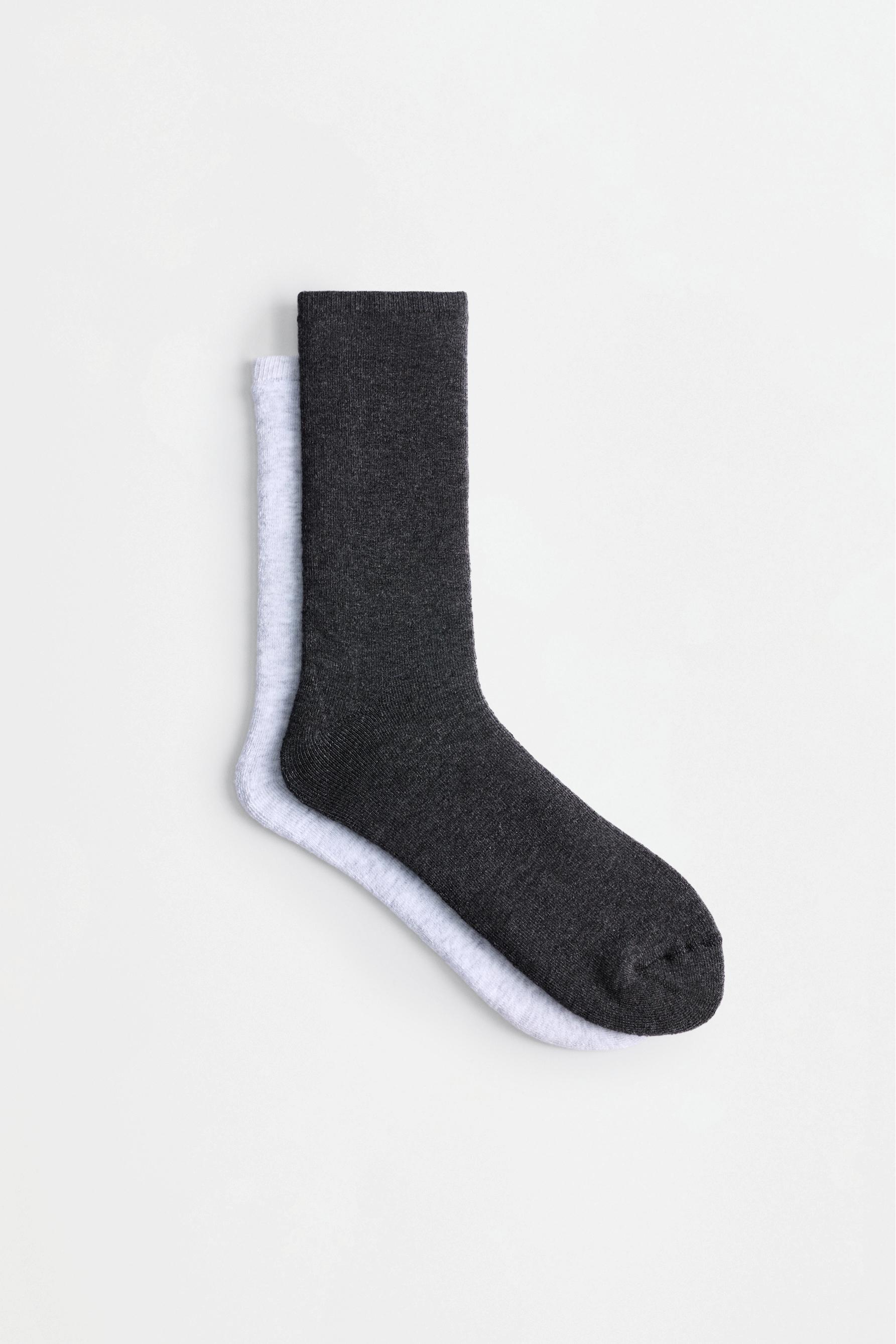 Long terry socks (2-pack) — GREY TONES