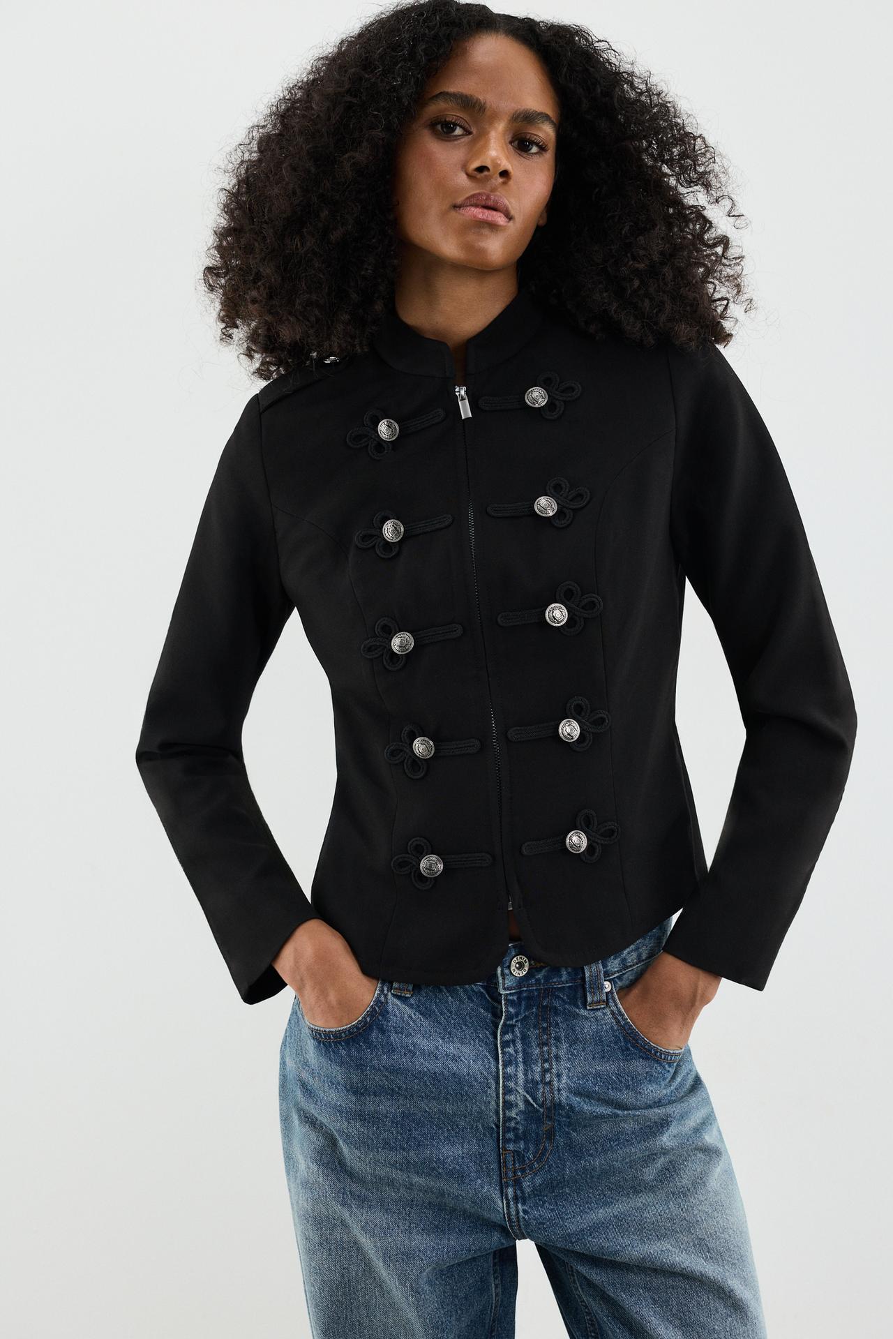 Blazer with buttons — BLACK
