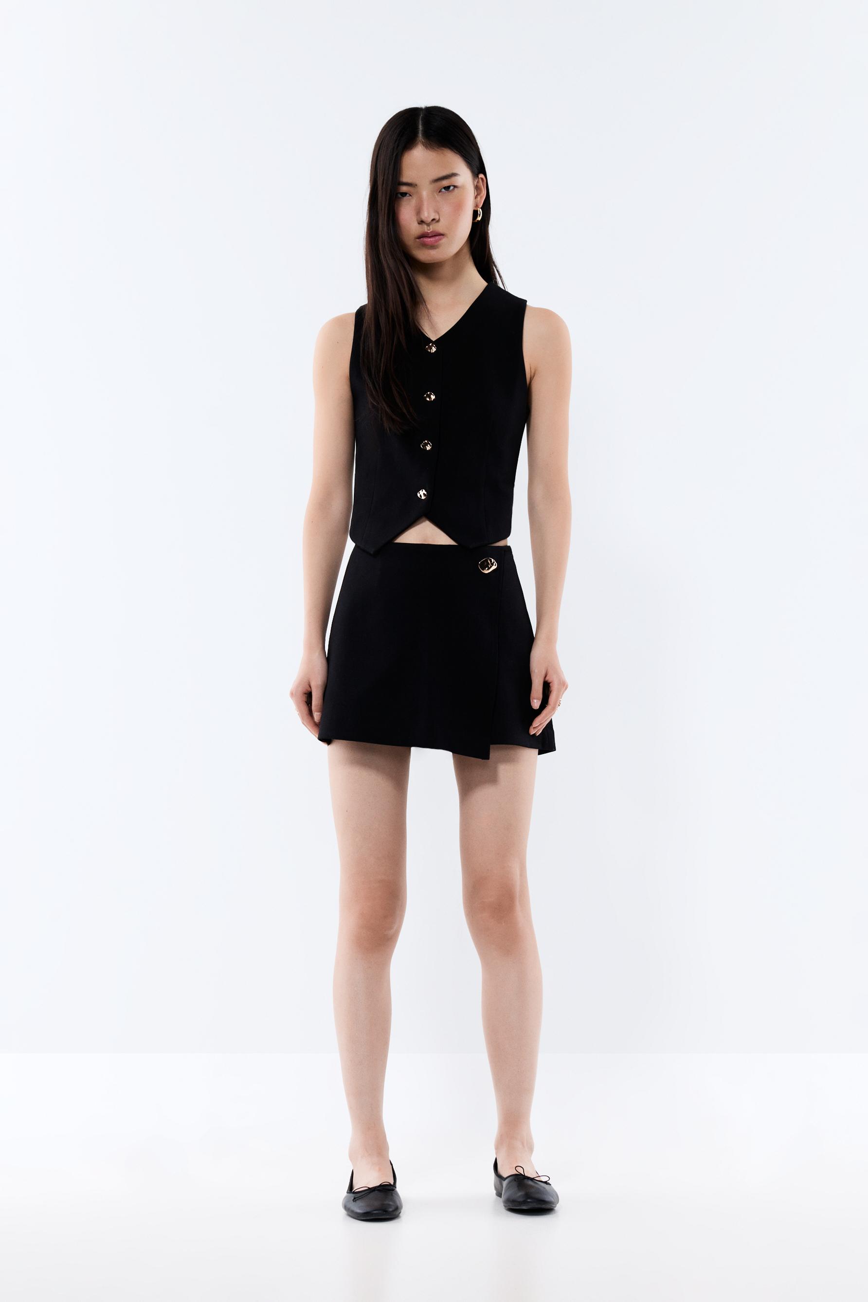 Falda pantalón interlock botón dorado