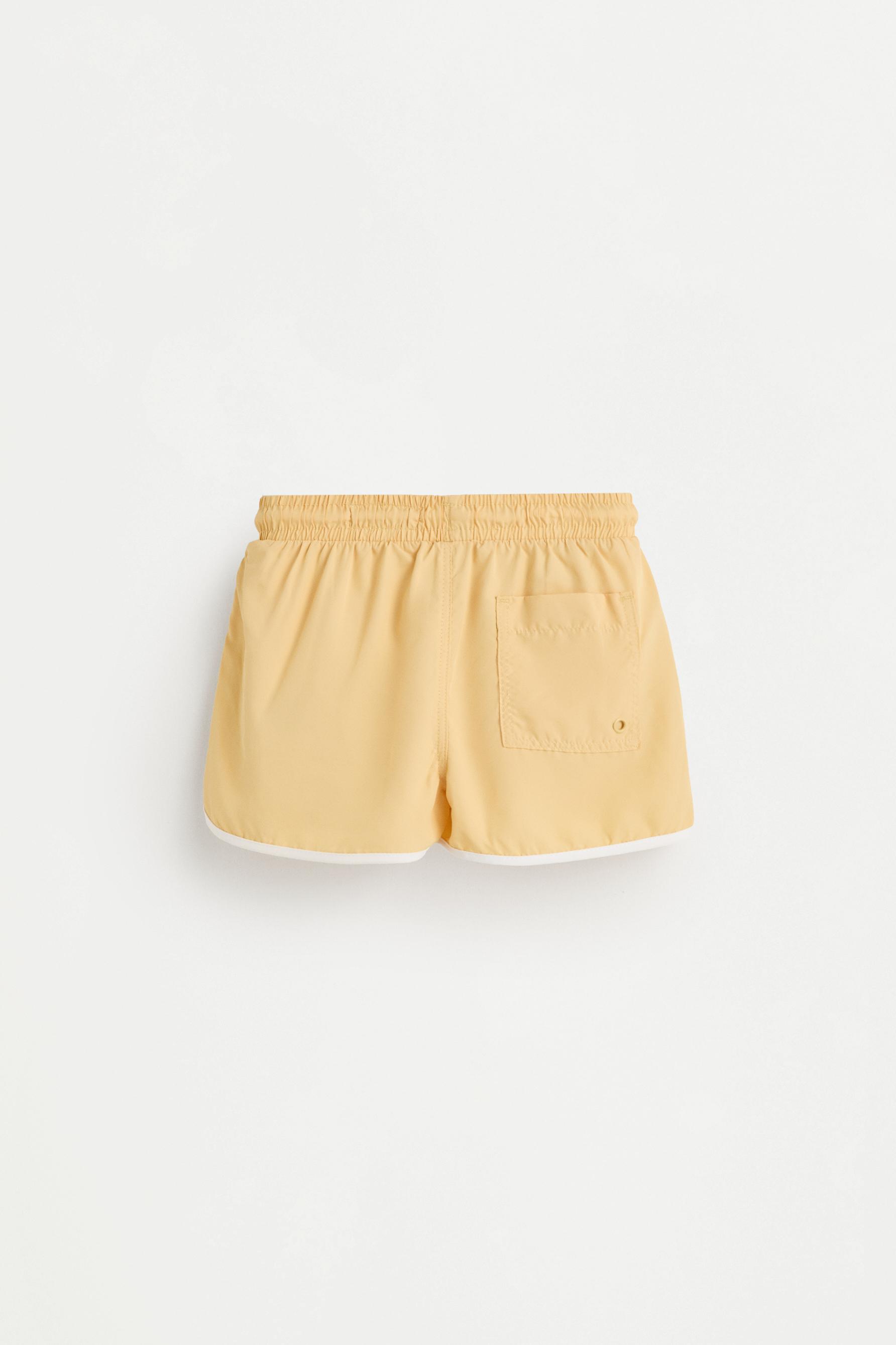 Contrast-line swim shorts — CURRY YELLOW