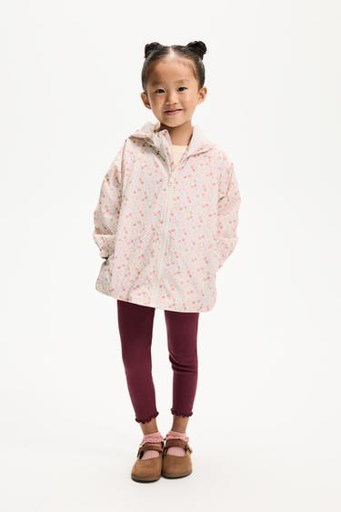 Bow print windbreaker — ECRU 2