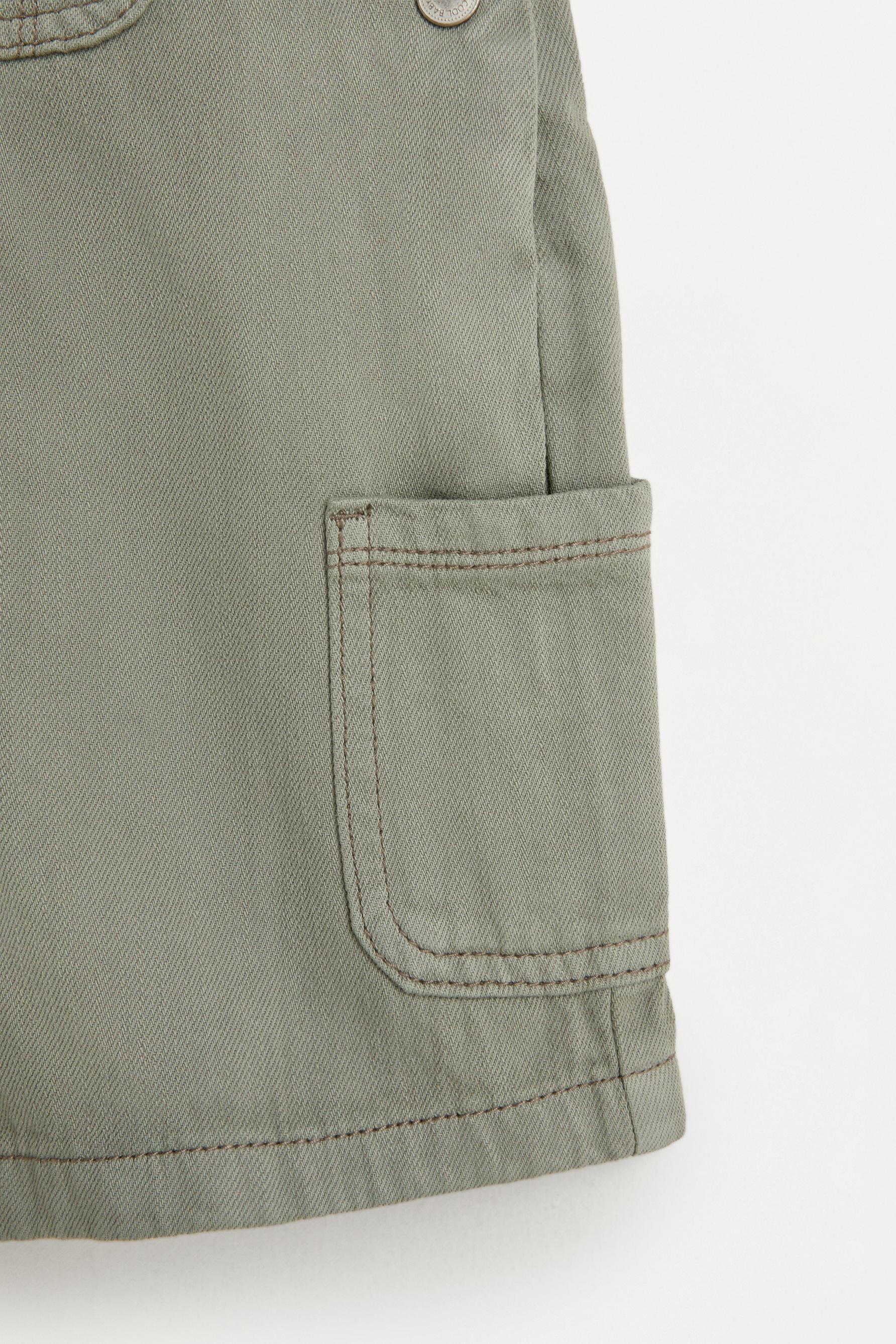 Short denim dungarees — KHAKI