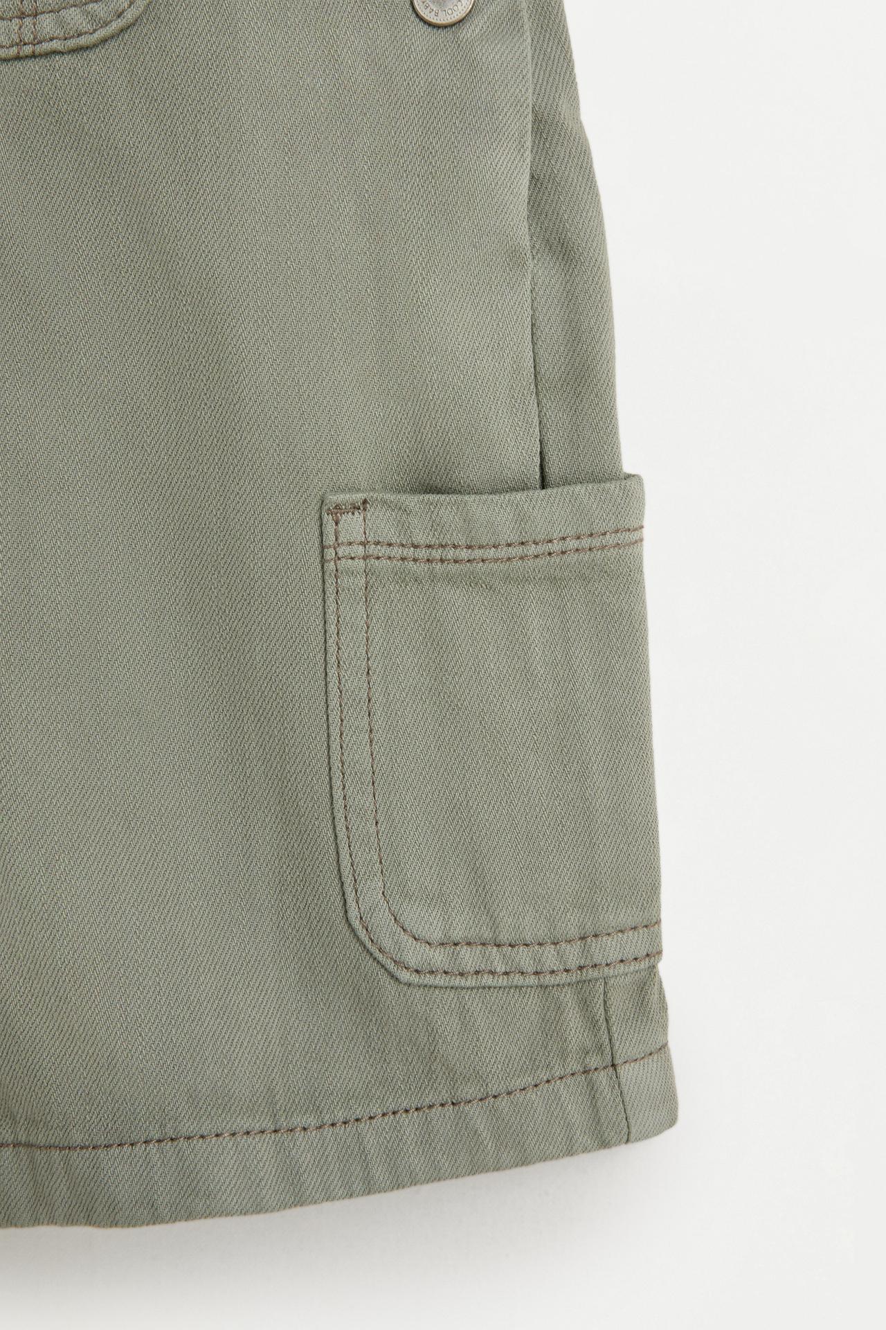 Short denim dungarees — KHAKI