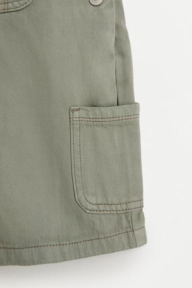 Short denim dungarees — KHAKI 4