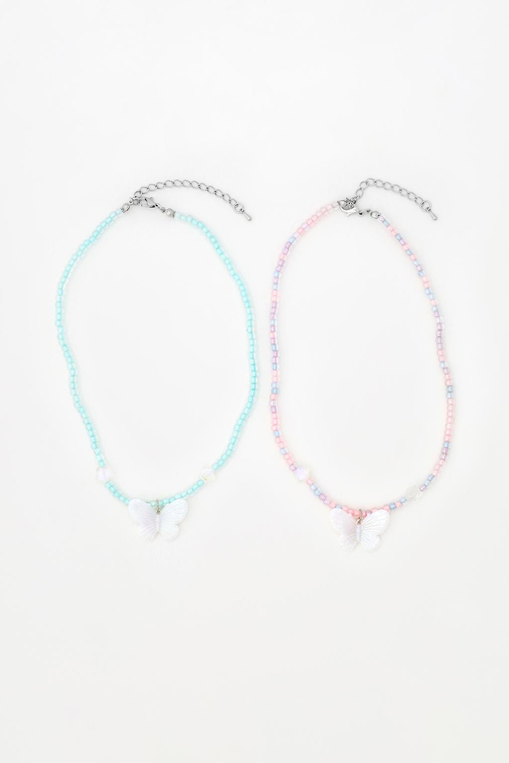 Pack of 2 butterfly necklaces