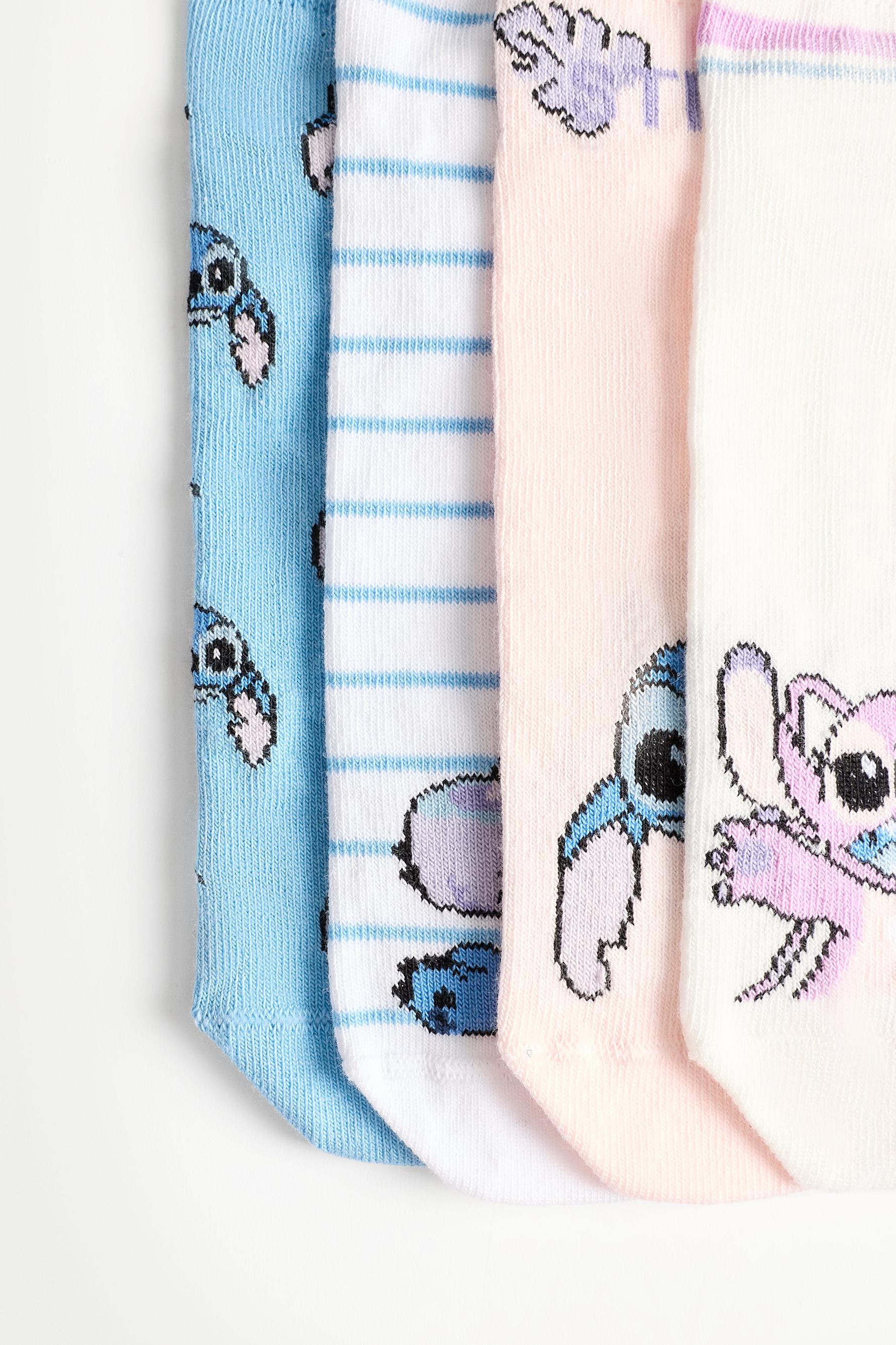 Stitch and Angel ©Disney Ankle Socks (4-Pack) — PINK/WHITE
