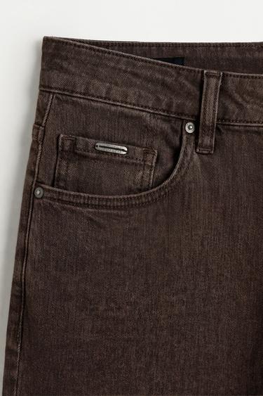 Slim denim Bermuda shorts — BROWN 7