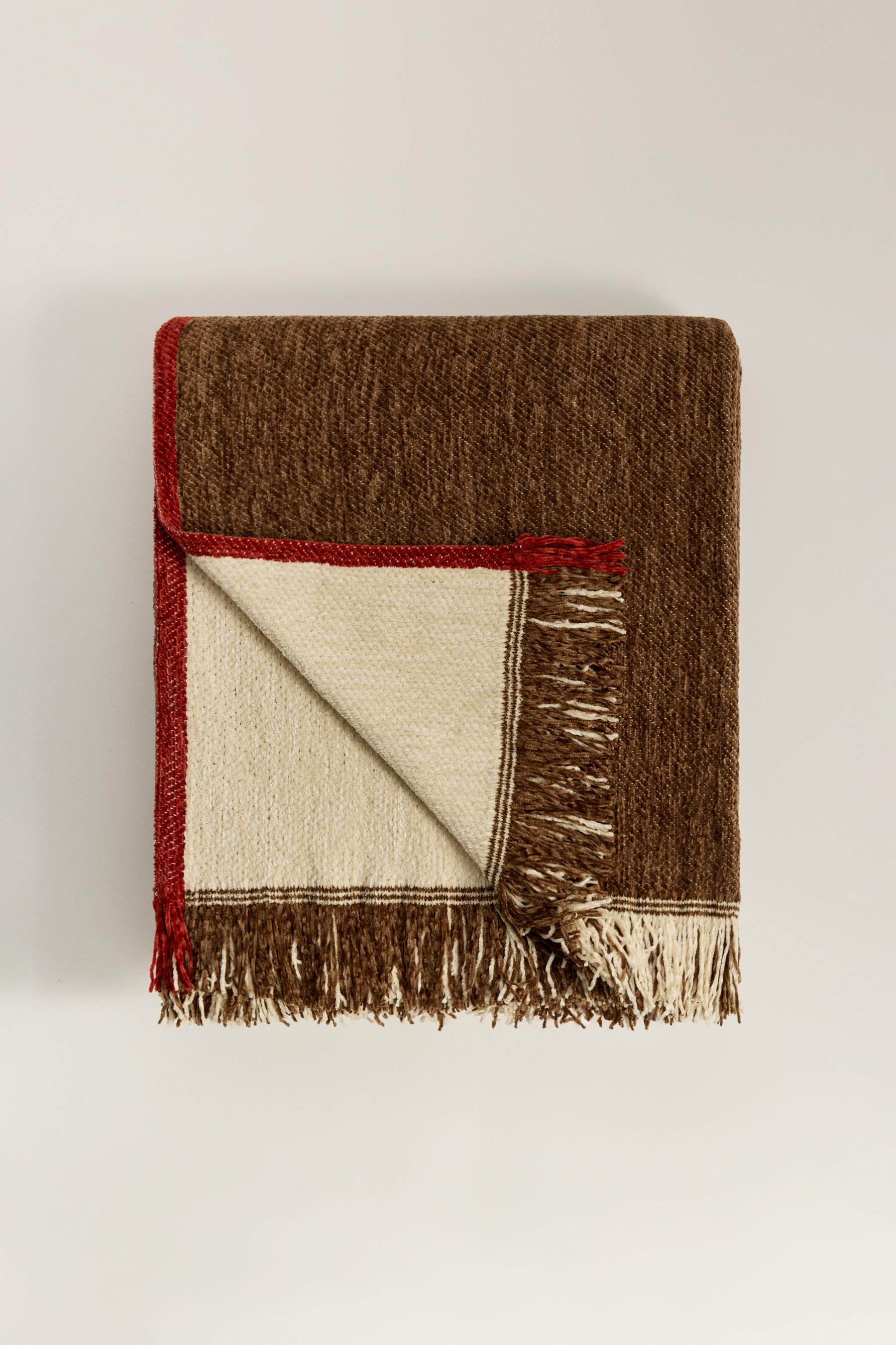 Manta chenilla doble faz 140 x 190cm