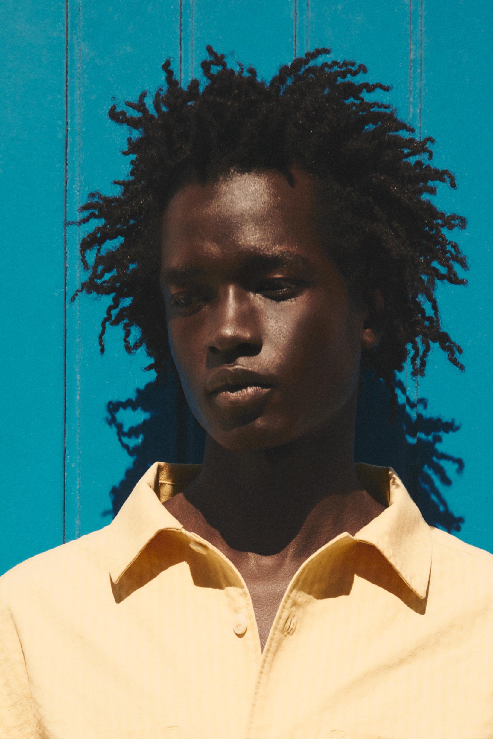 Jacquard shirt with pocket — YELLOW